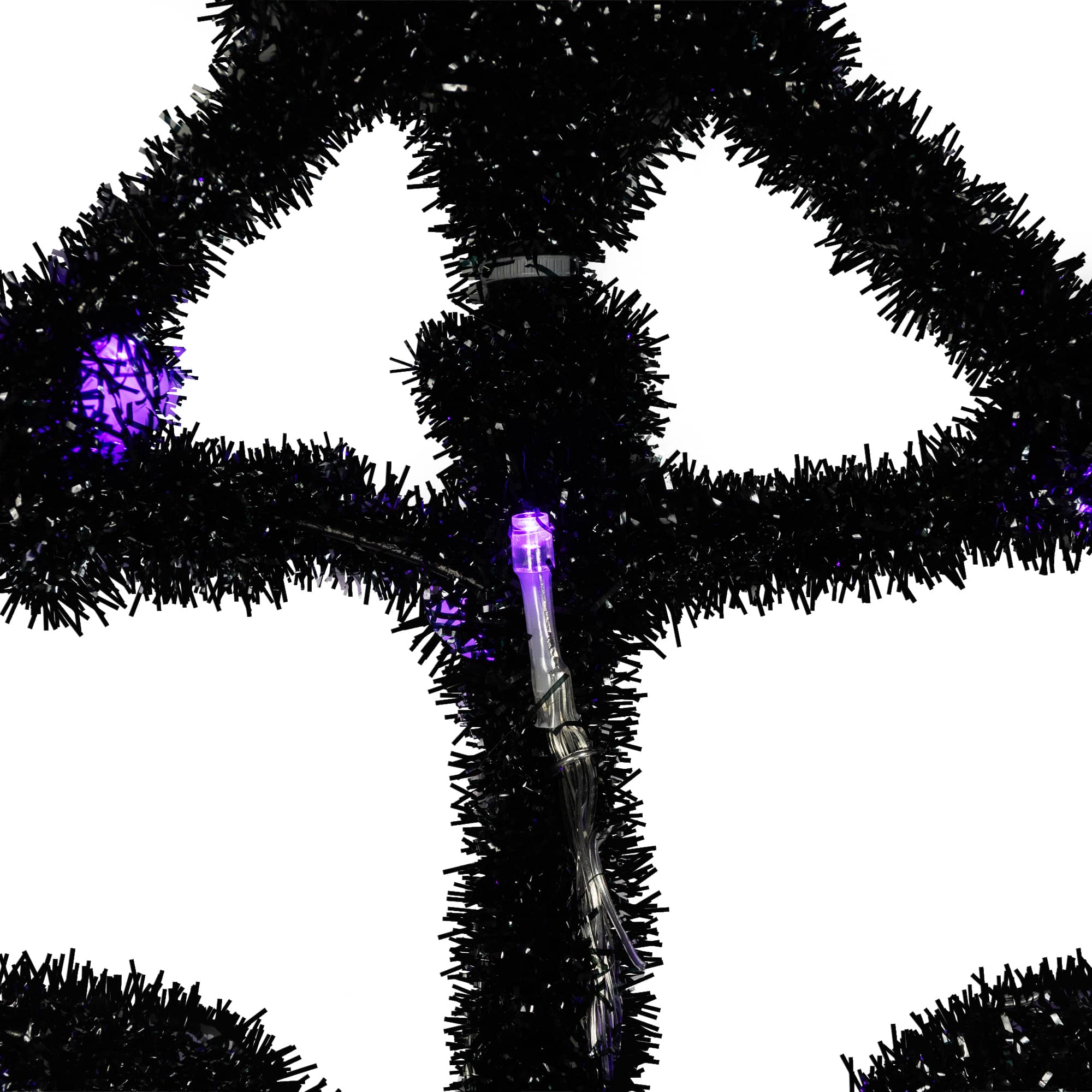 Lighted Spider and Web Halloween Decoration - 36" - Black - Purple LED Lights