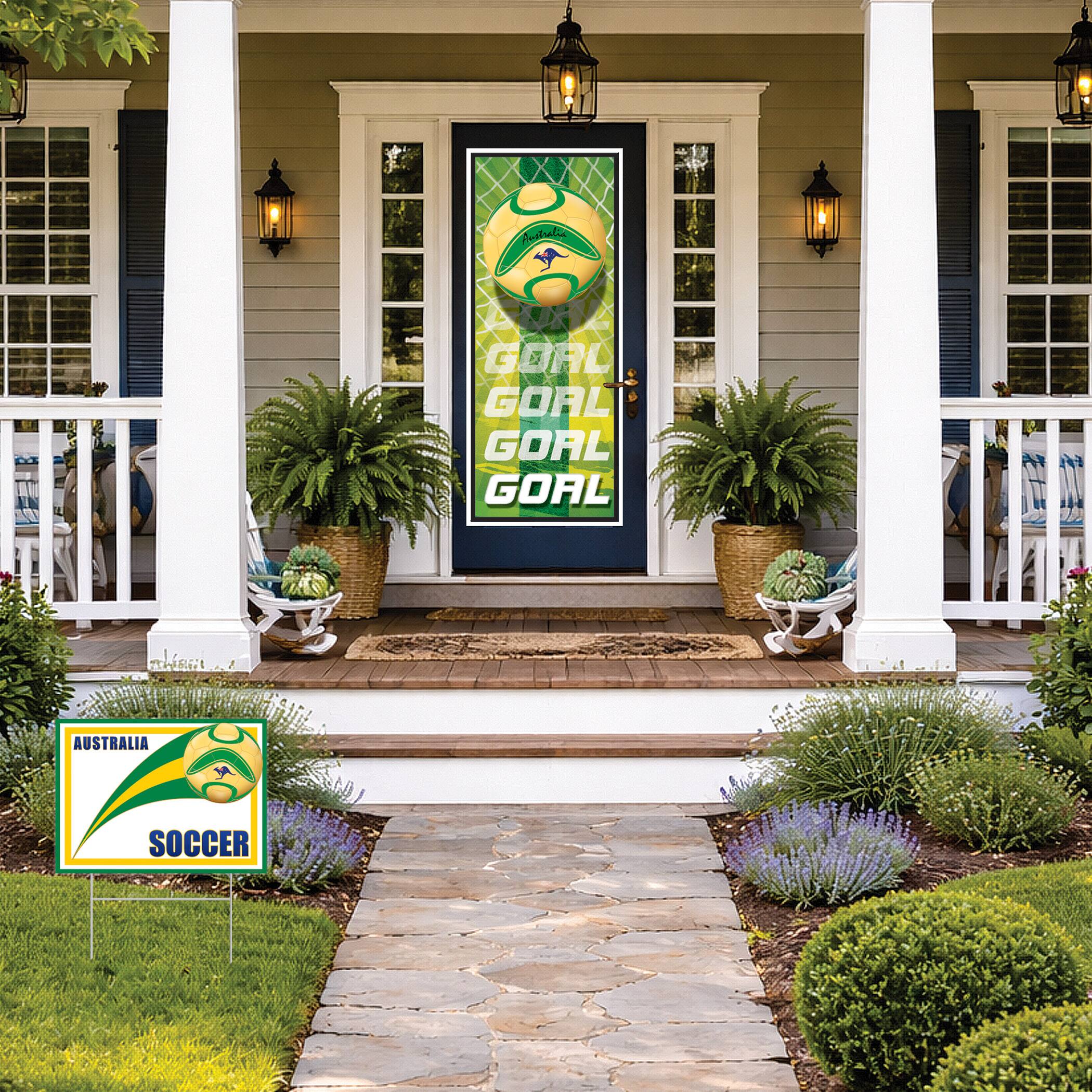 11.5" x 15.5" Australia Soccer Plastic Yard Sign