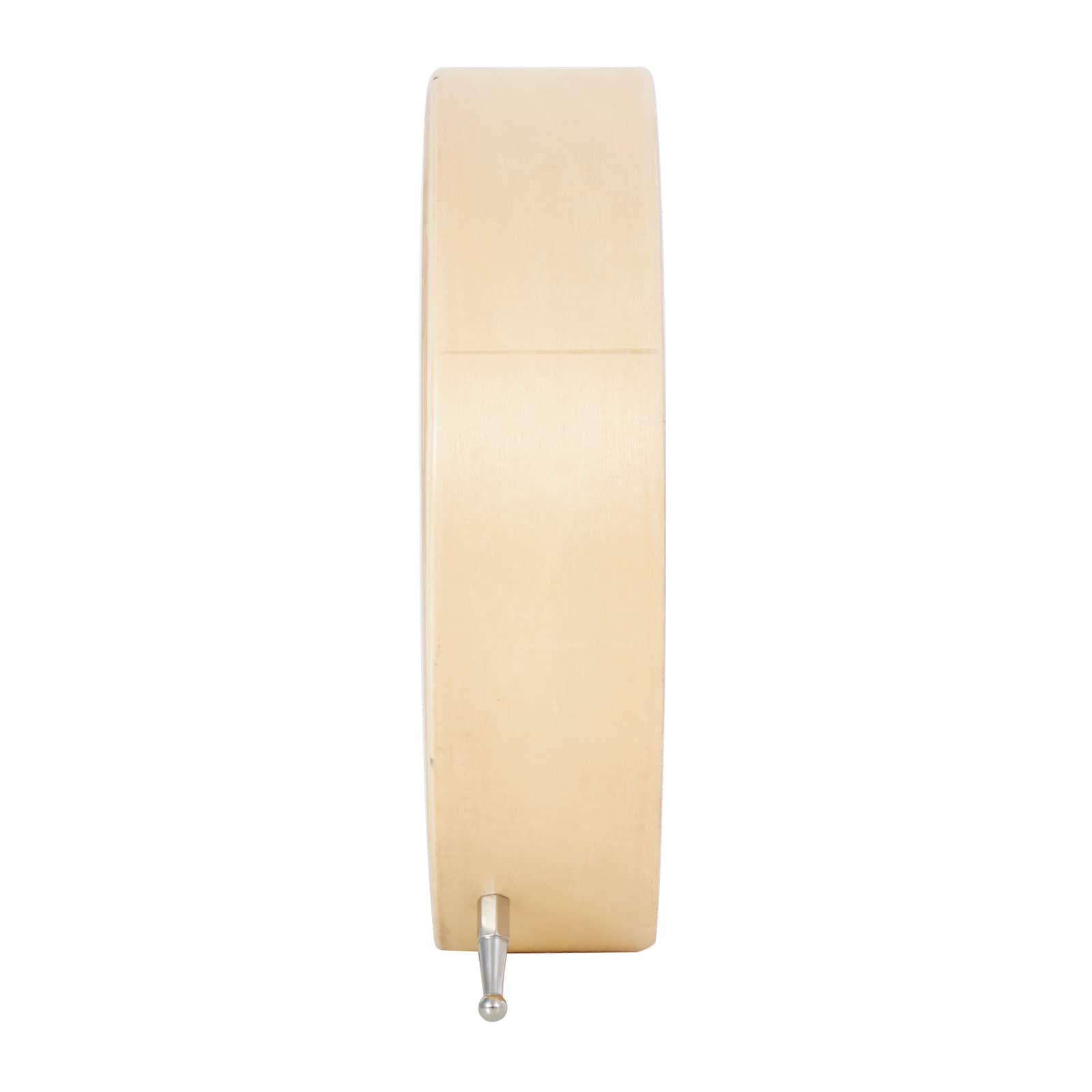 7" Light Brown Wood Woven Chevron Patterned Clock with Silver Legs