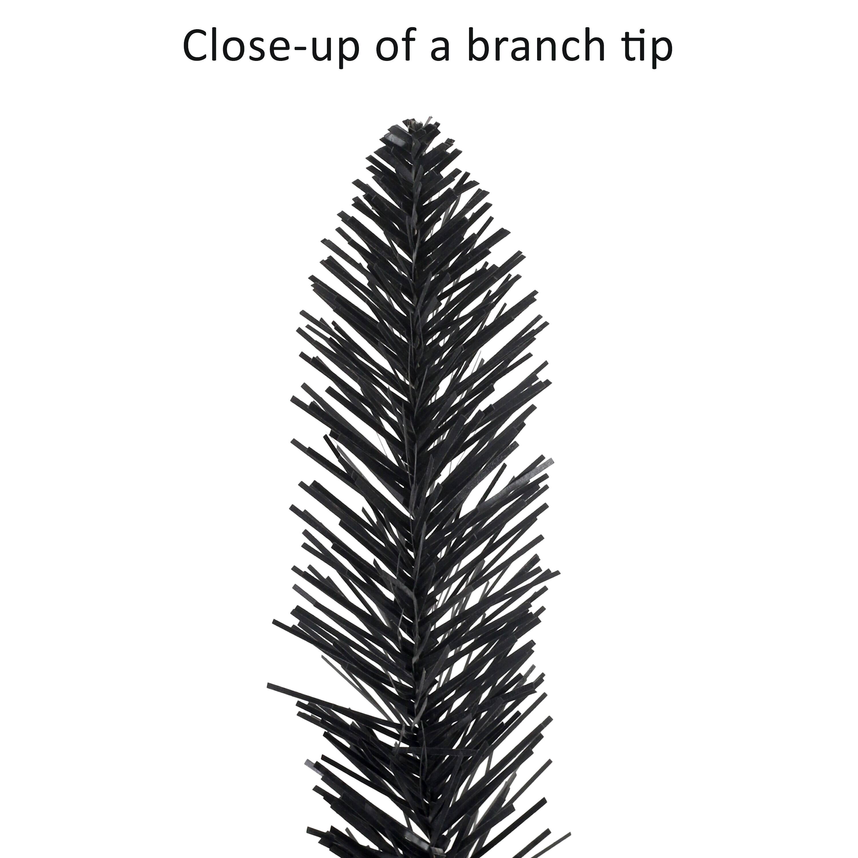 6ft. Pre-Lit Black Alpine Pencil Artificial Christmas Tree, Clear Lights