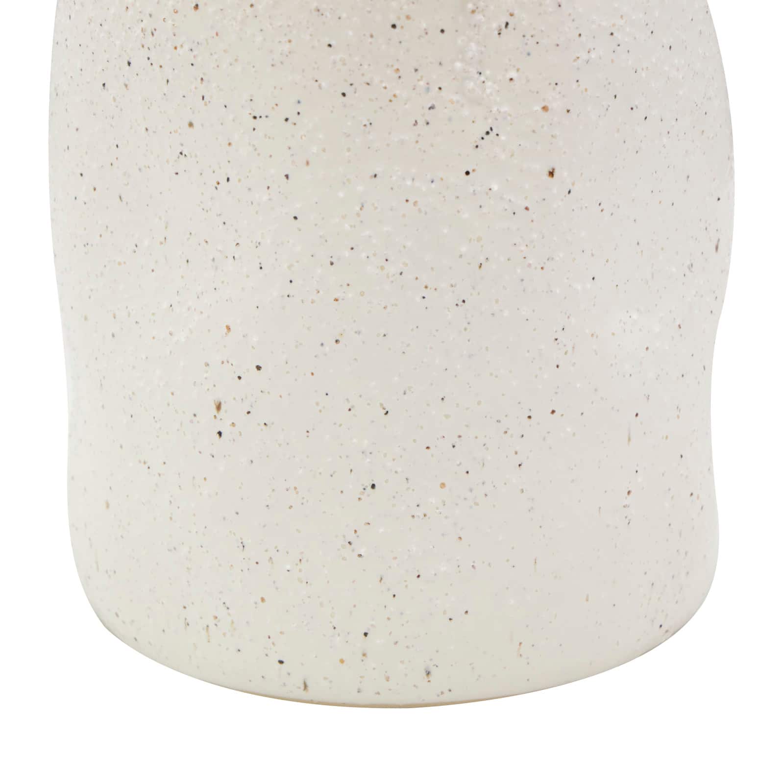 20" Cream Ceramic Abstract Wavy Vase with Textured Speckled Detailing