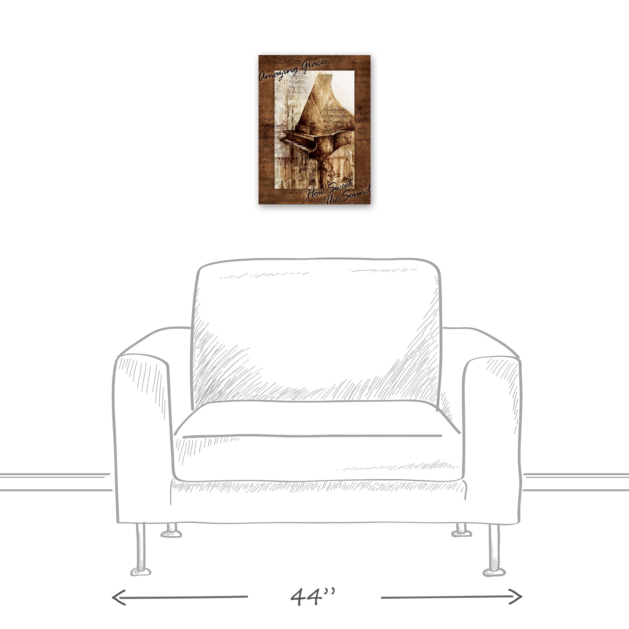Piano 12" x 16" Canvas Wall Art