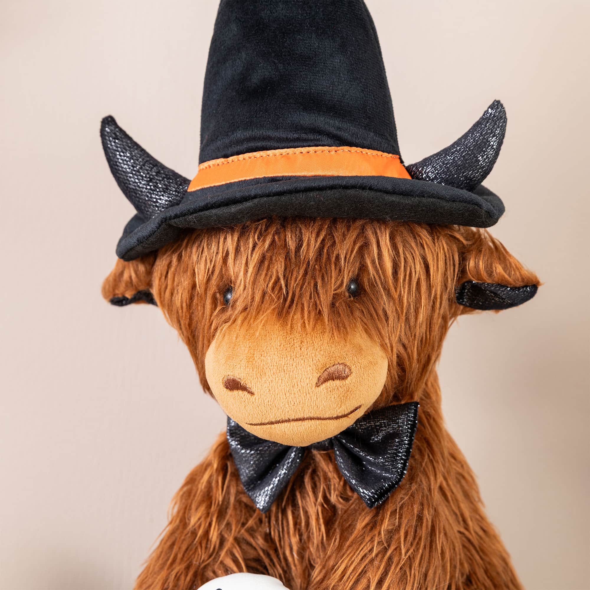 Glitzhome® 19" Halloween Fabric Highland Cow Shelf Sitter