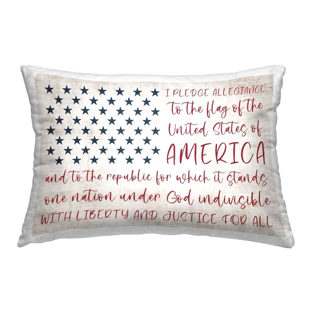 Stupell Industries Patriotic Pledge of Allegience Decorative Printed Throw Pillow