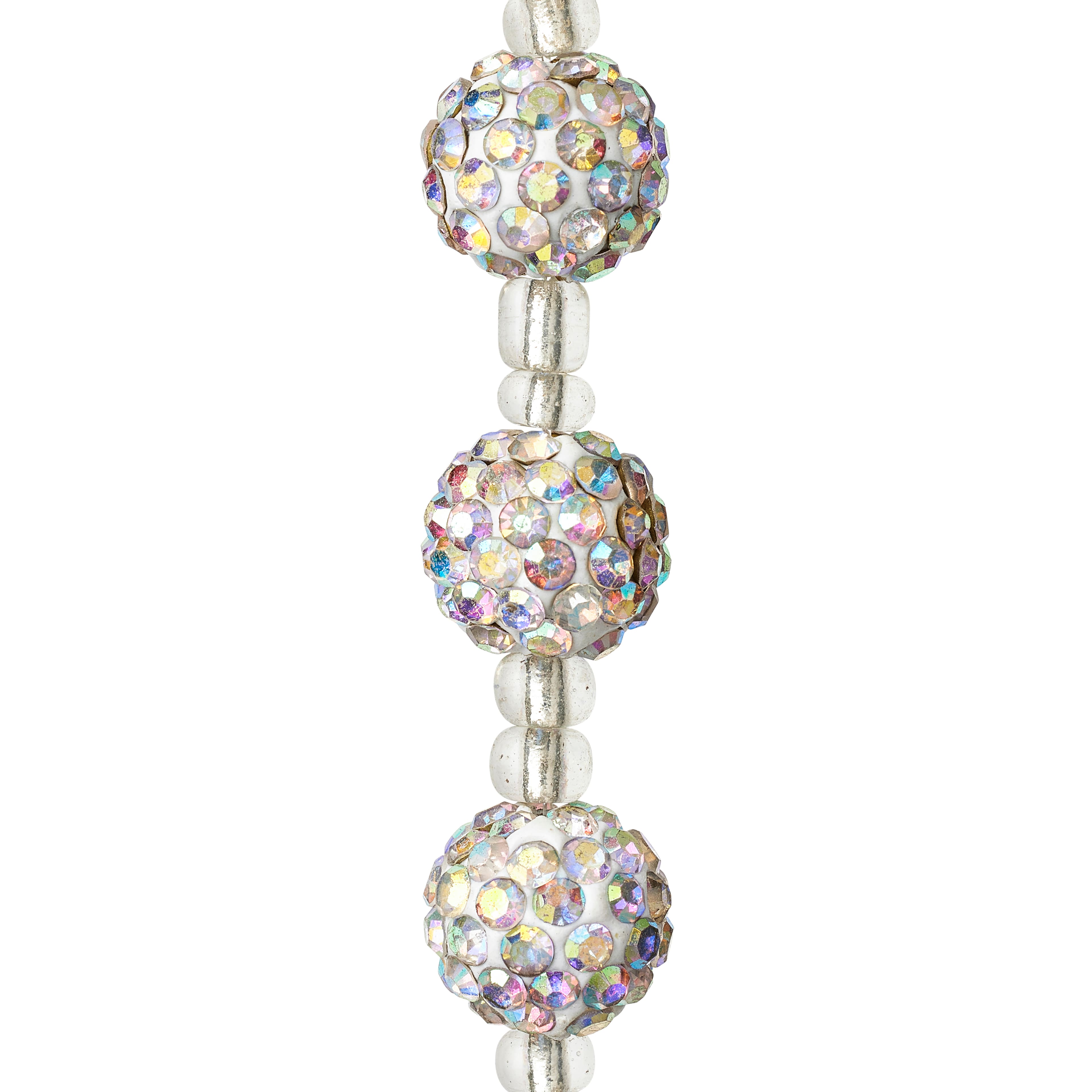 Crystal Aurora Borealis Studded Round Clay Beads, 10mm by Bead Landing™