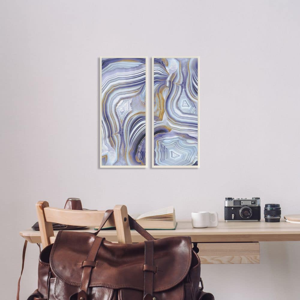 Stupell Industries 2-Piece Agate Crystal Pattern Abstract Design Canvas Wall Art
