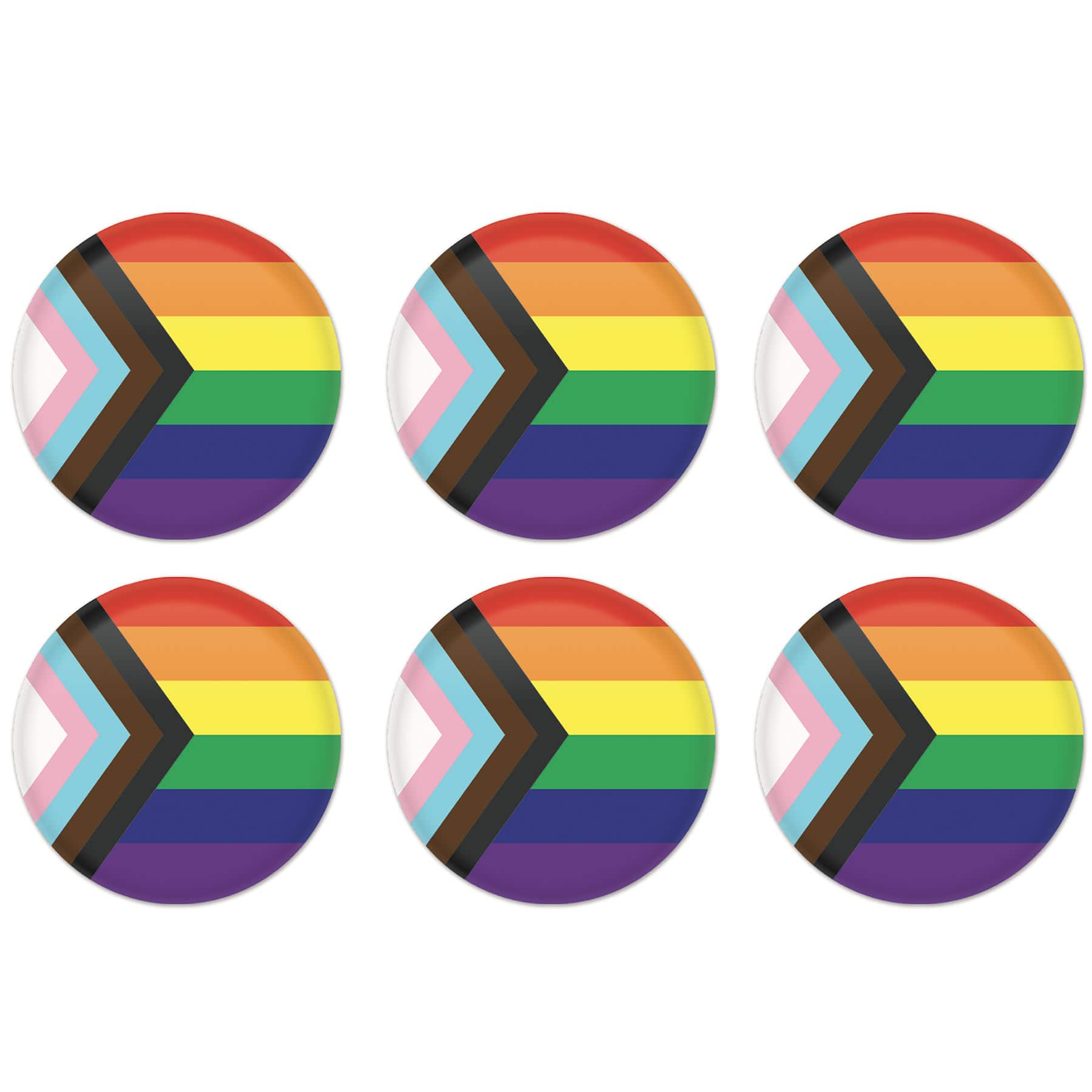 Beistle 2" Pride Flag Buttons, 6ct.
