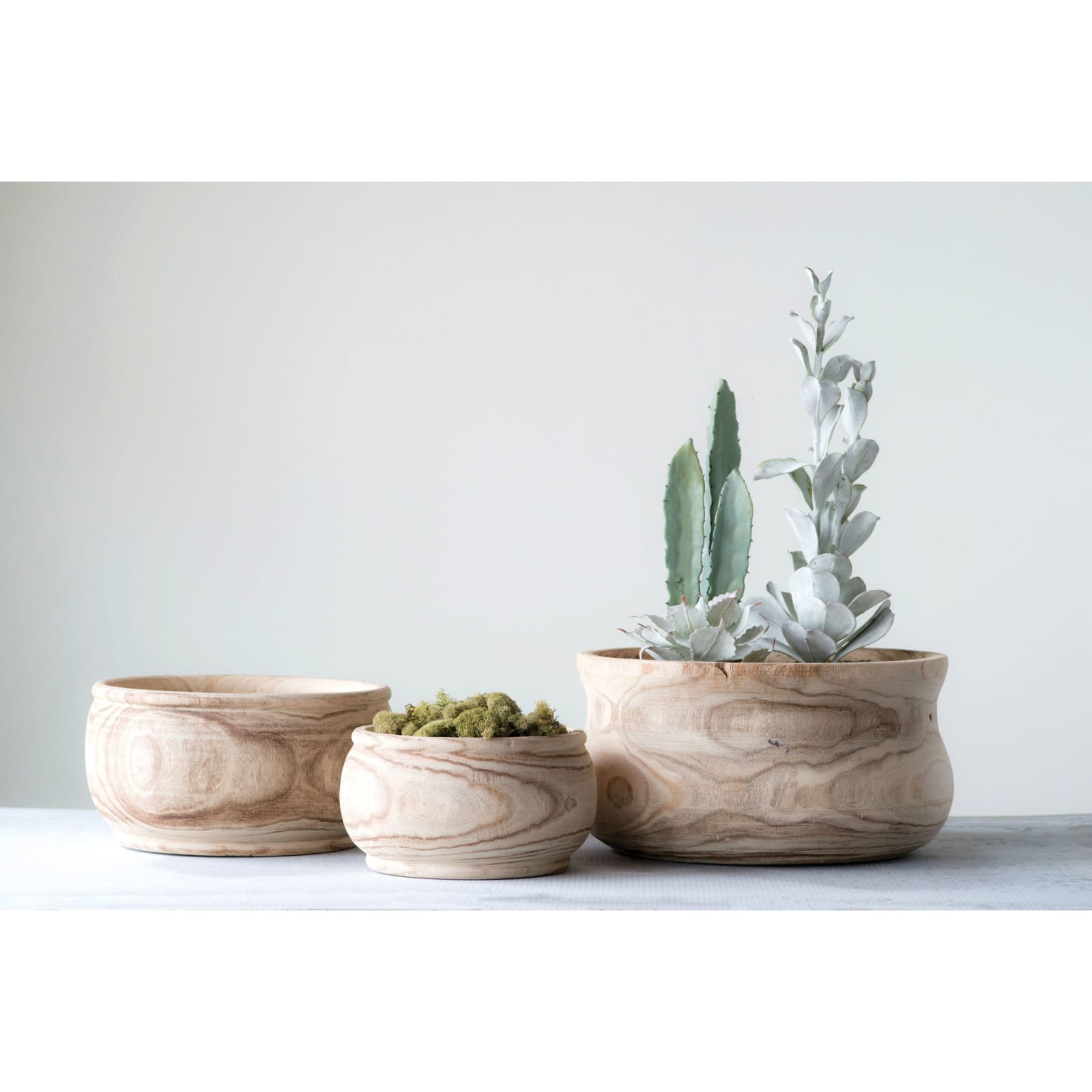 Hello Honey® 11" Natural Paulownia Wood Planter