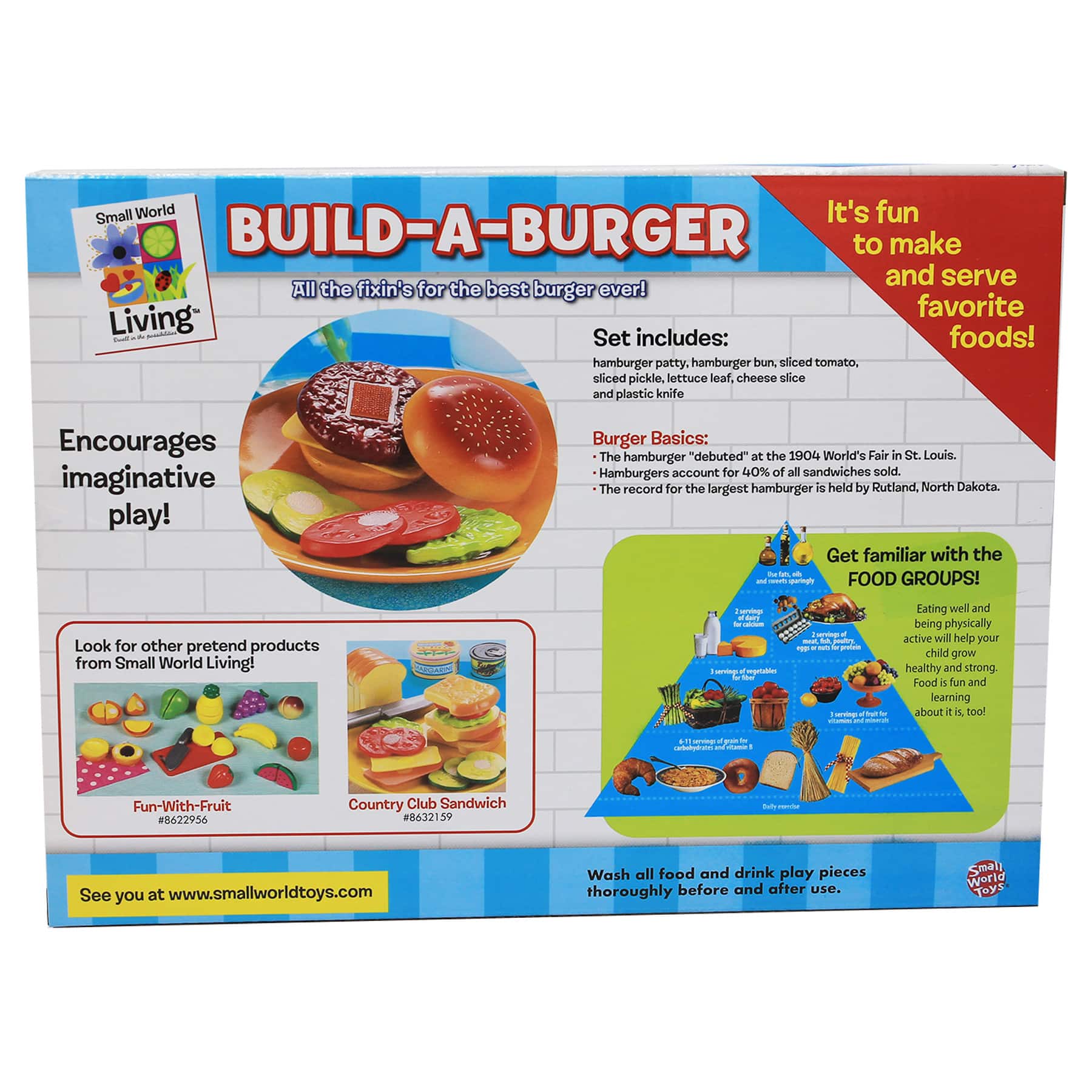 Small World Toys Build-A-Burger Play Set
