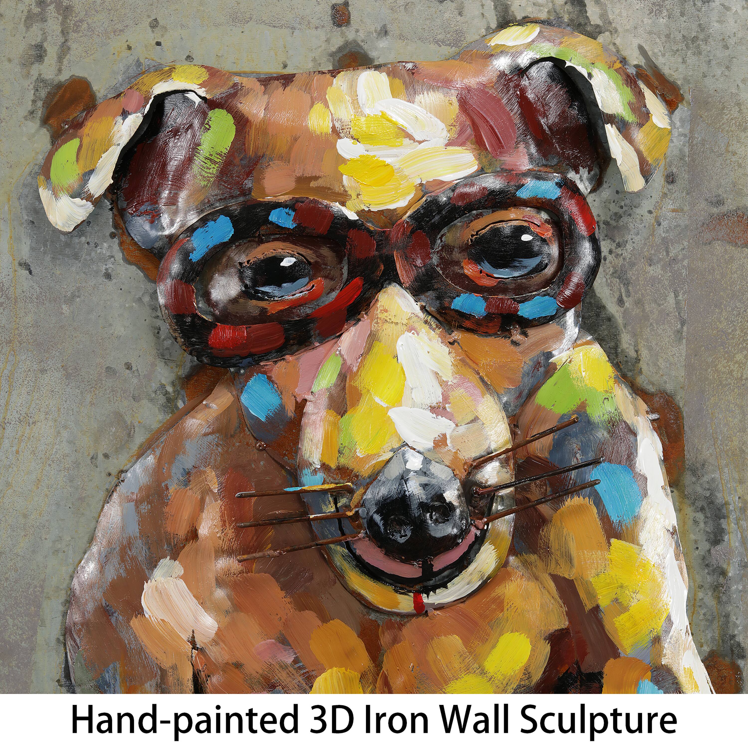 Empire Art Direct 40" x 30" Dog on skateboard Wall Art Sculpture
