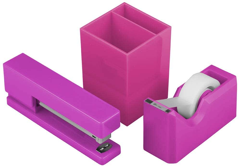JAM Paper Stapler, Tape Dispenser & Pen Holder Trio Kit