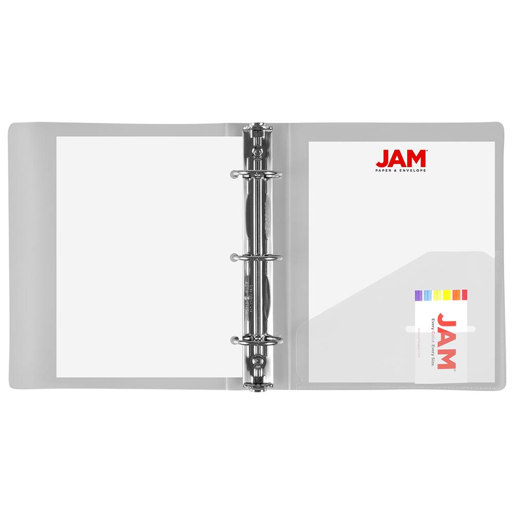 JAM Paper 1.5" Glass Twill Plastic Mini 3-Ring Binder