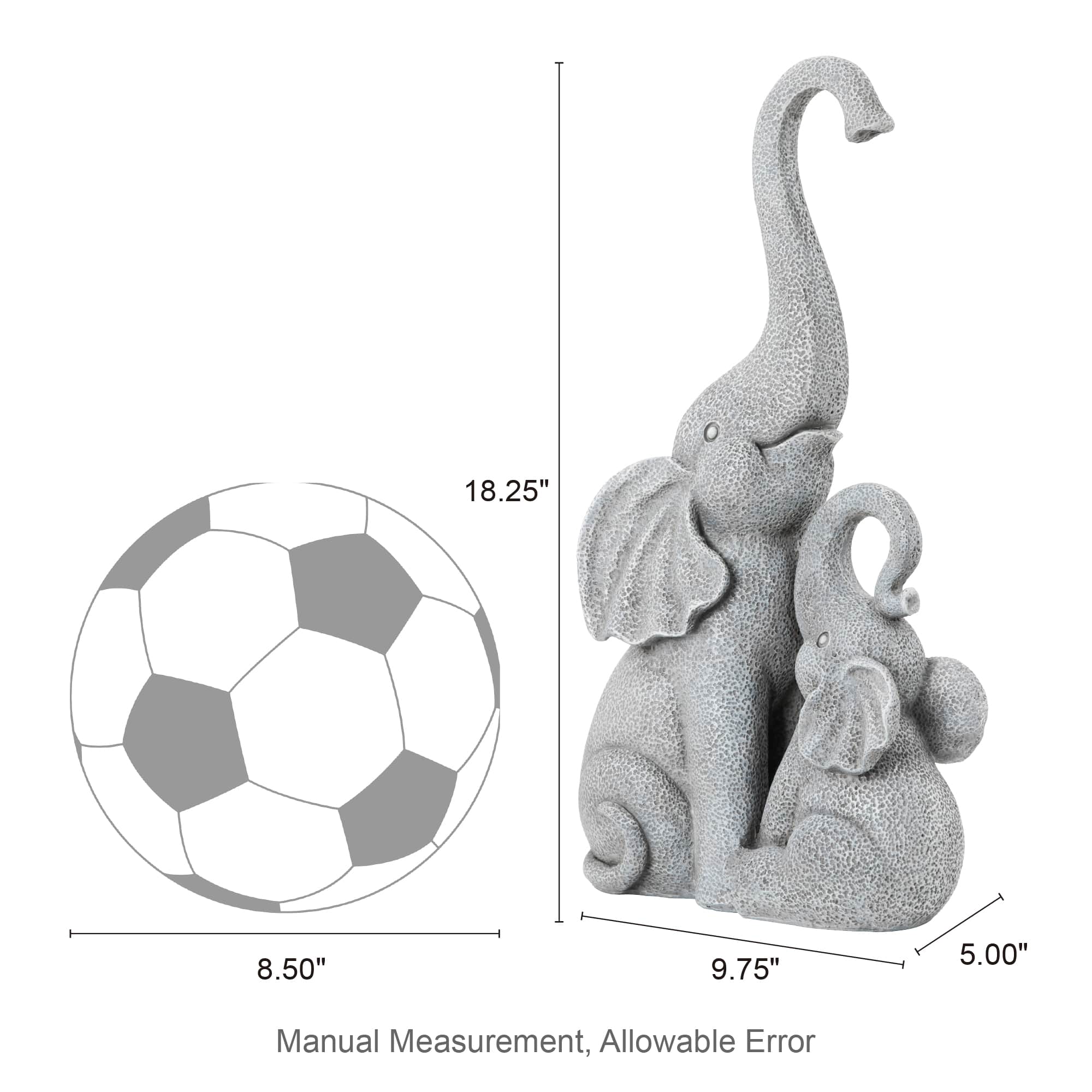 Glitzhome® 18.25" Resin Mother and Baby Elephant Statue