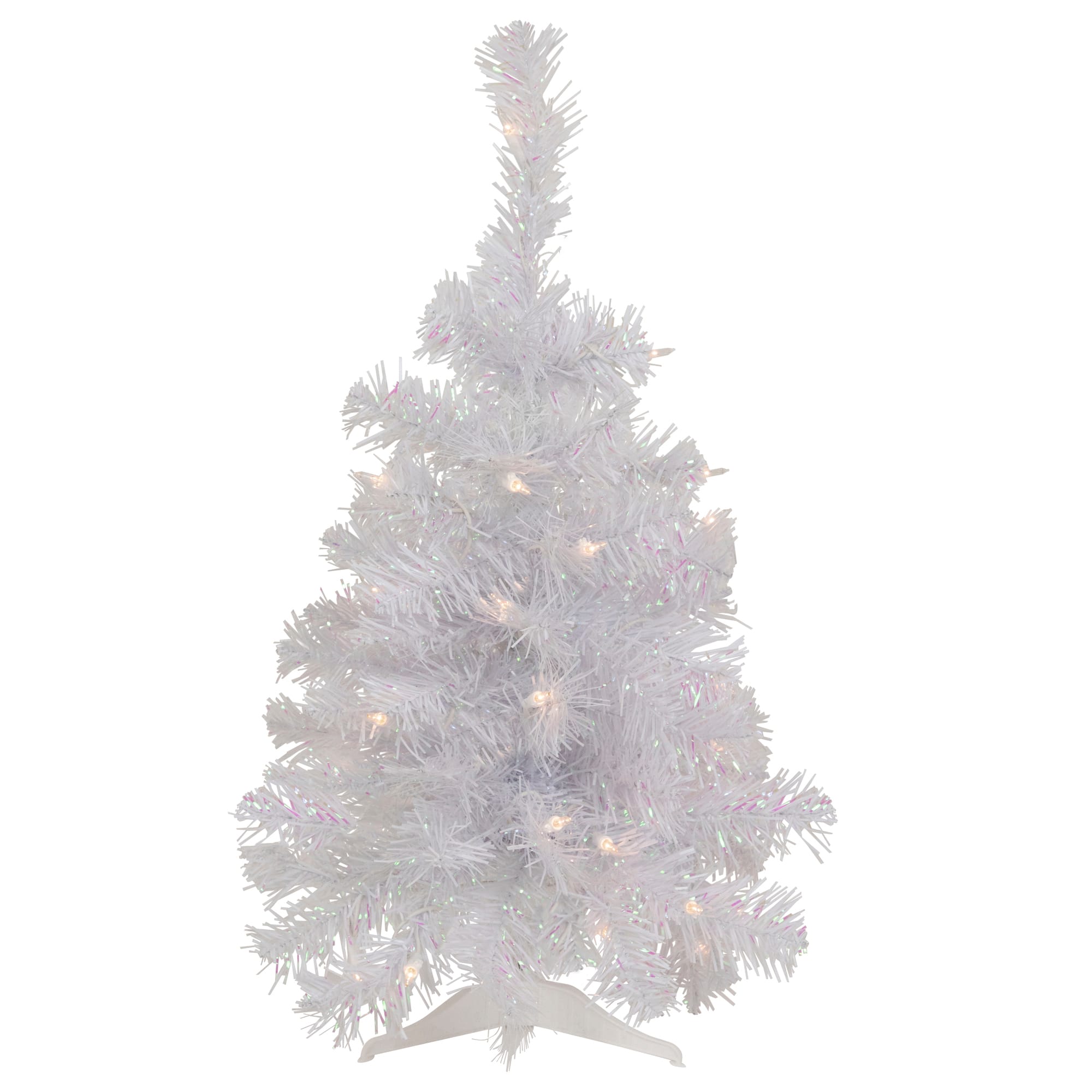 2ft. Pre-Lit White Rockport Pine Artificial Christmas Tree, Clear Lights