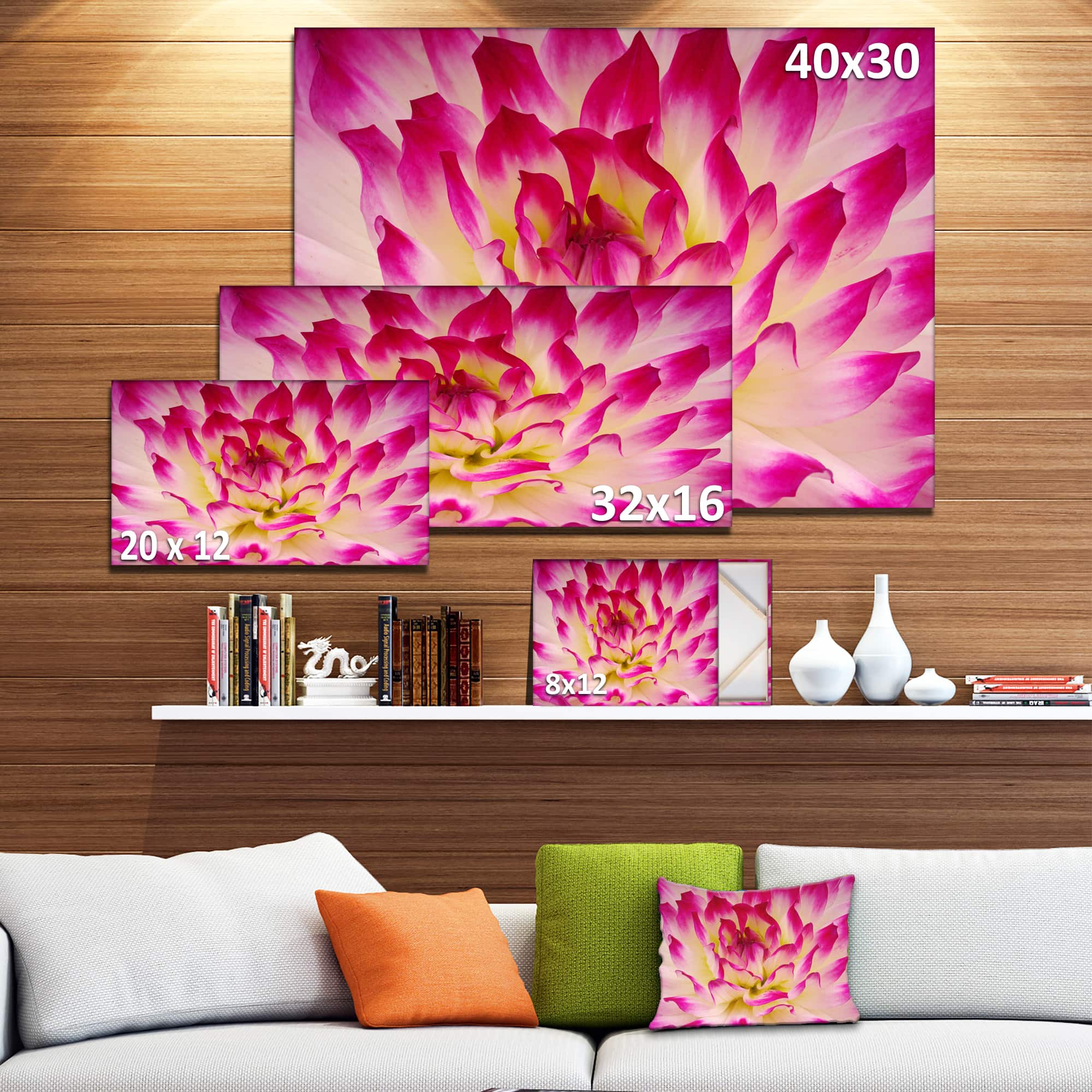Designart - Smooth Purple White Flower Petals - Floral Canvas Art Print
