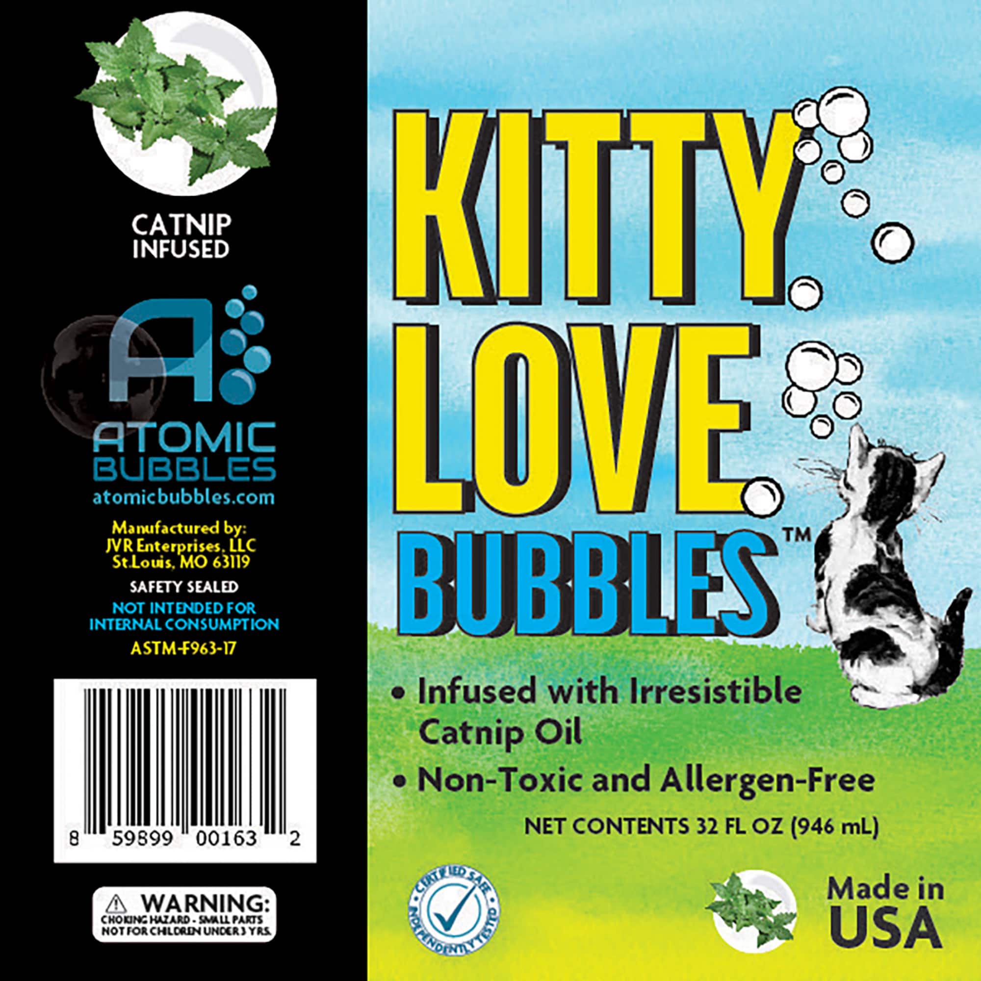 Kitty Love Bubbles™ Catnip Scented Bubbles for Cats Refill Bottle, 32oz.