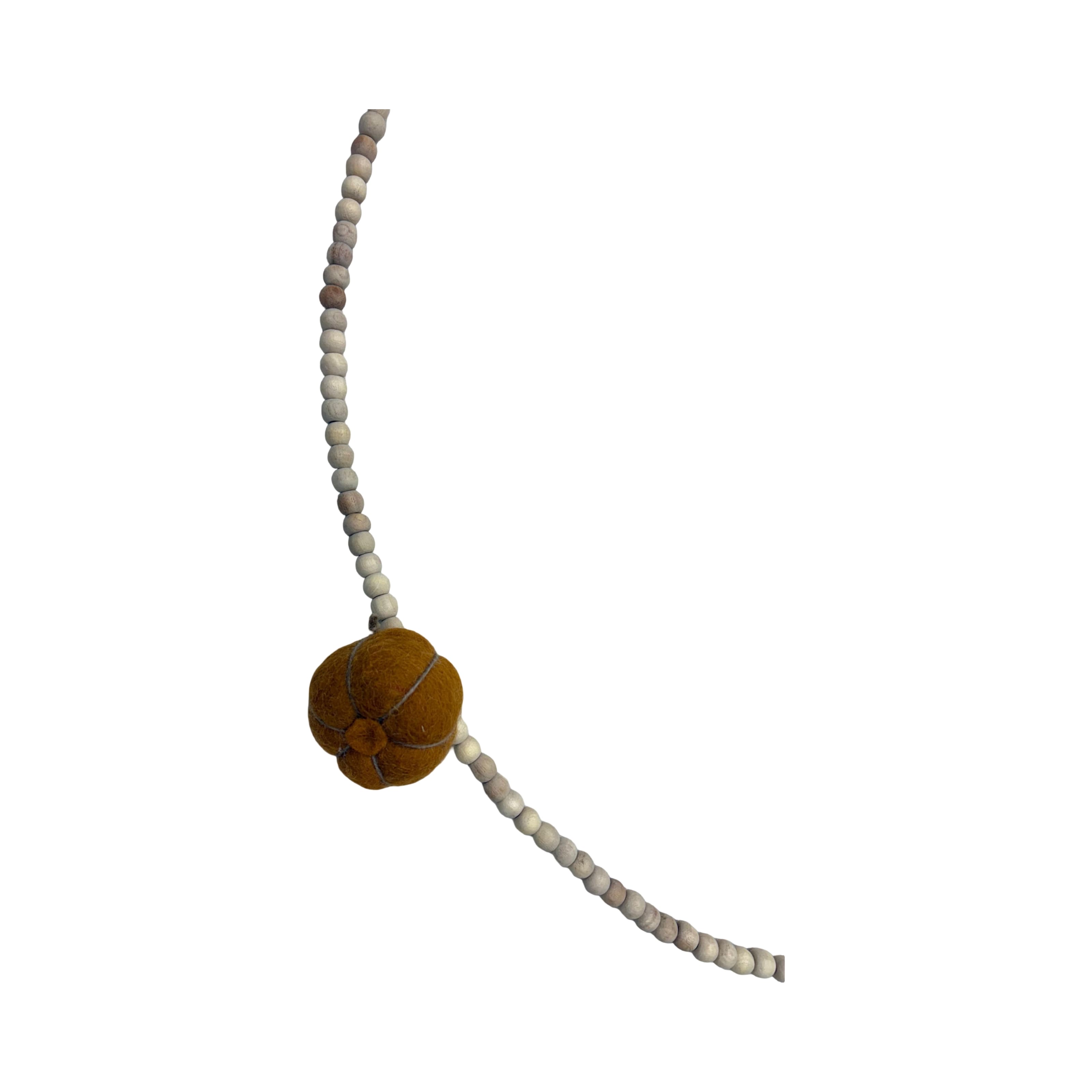 6ft. Wool Pumpkin & Wood Bead Garland by Ashland®