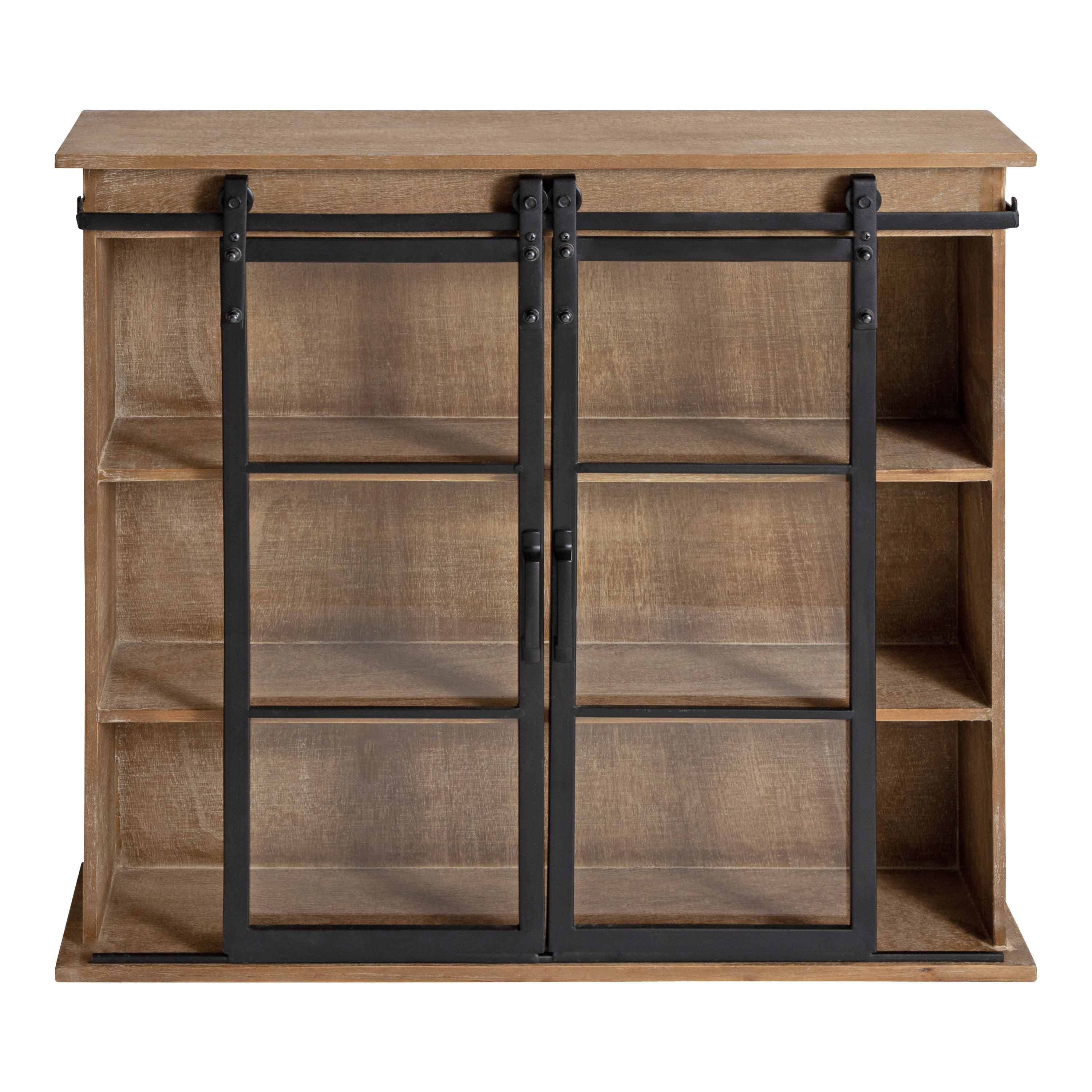 Kate and Laurel 30" x 8" x 28" Barnhardt Decorative Wood Wall Storage Cabinet