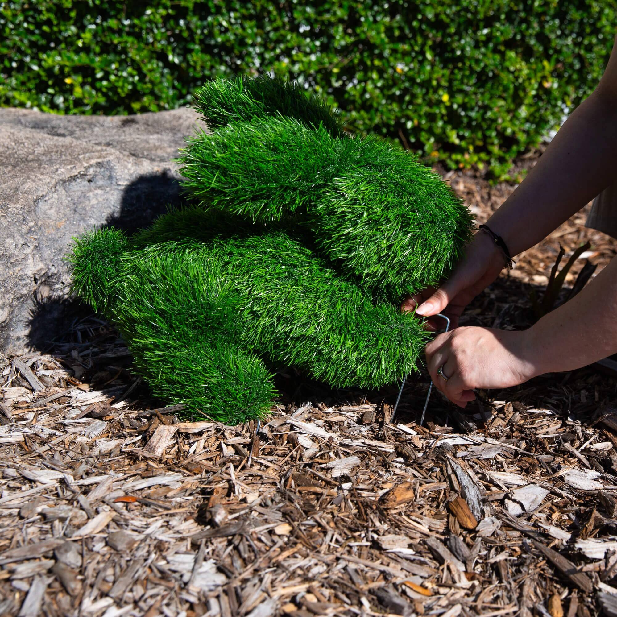 14in. UV Resistant Artificial Grass Garden Plush Topiary Bunny