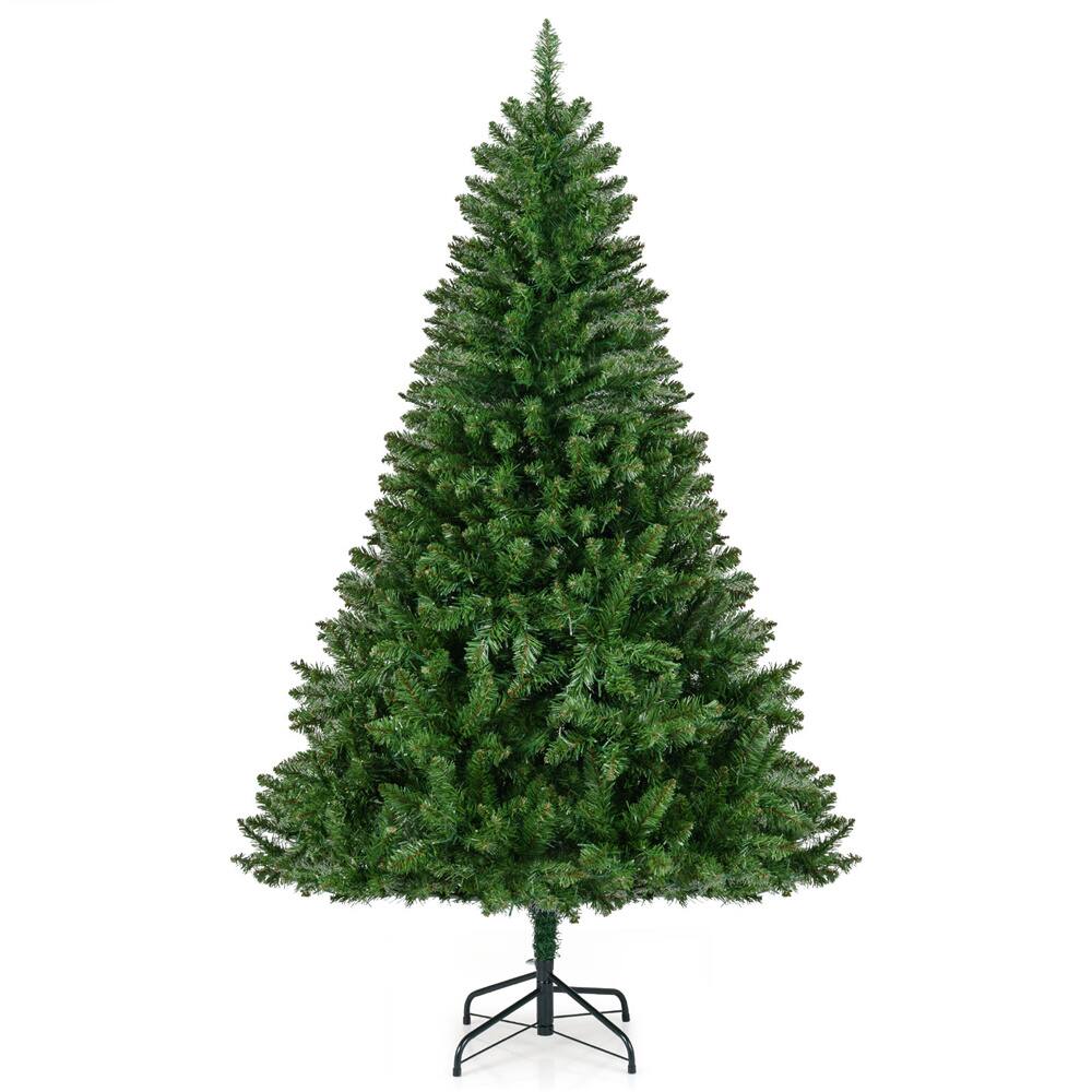 Costway 6ft. Pre-Lit Hinged Artificial Christmas Tree, Warm White LED Lights