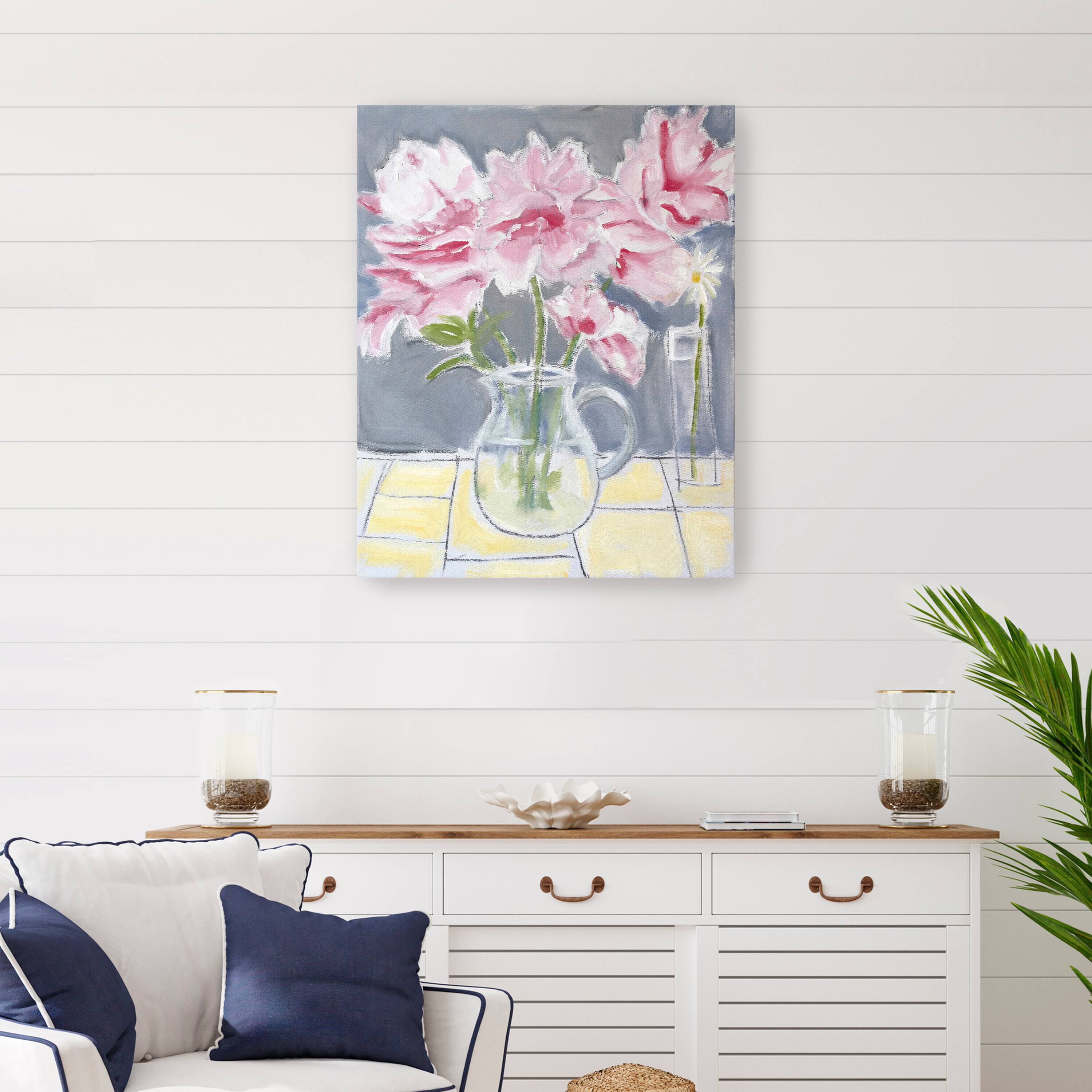 Peonies A Daisy Canvas Giclee