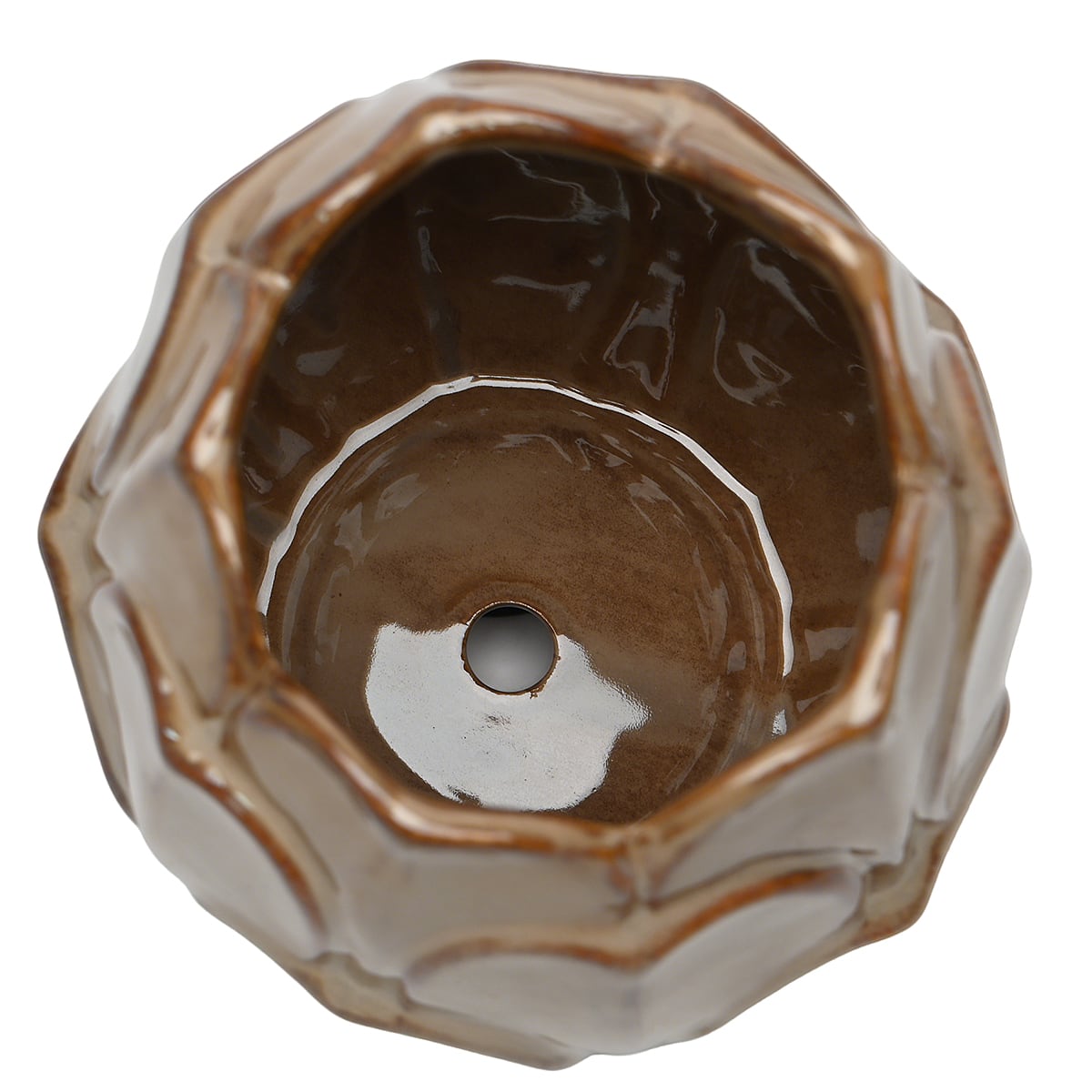 7" Brown Leaf Ceramic Pot by Ashland®