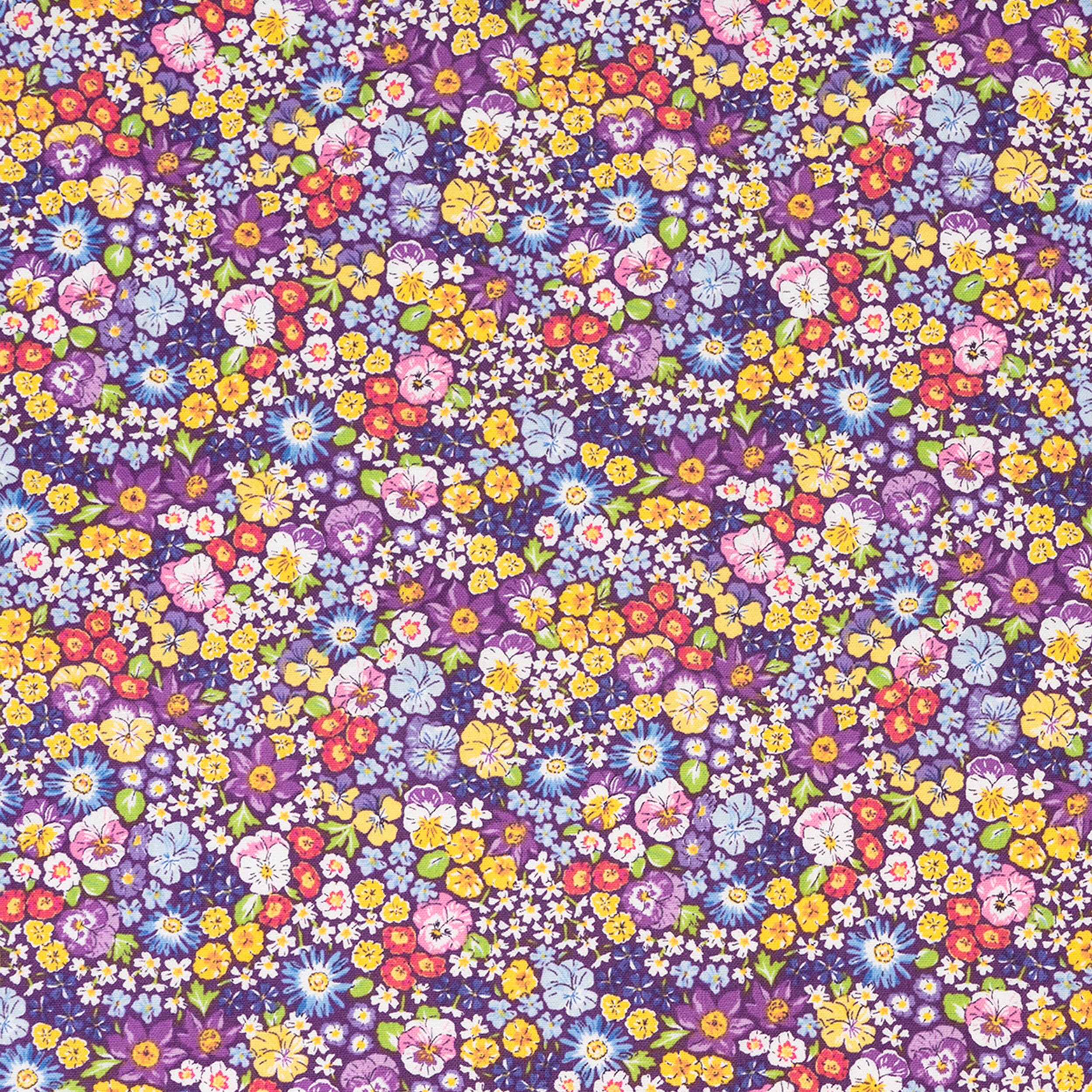 SINGER Multi Pansy Floral Cotton Fabric
