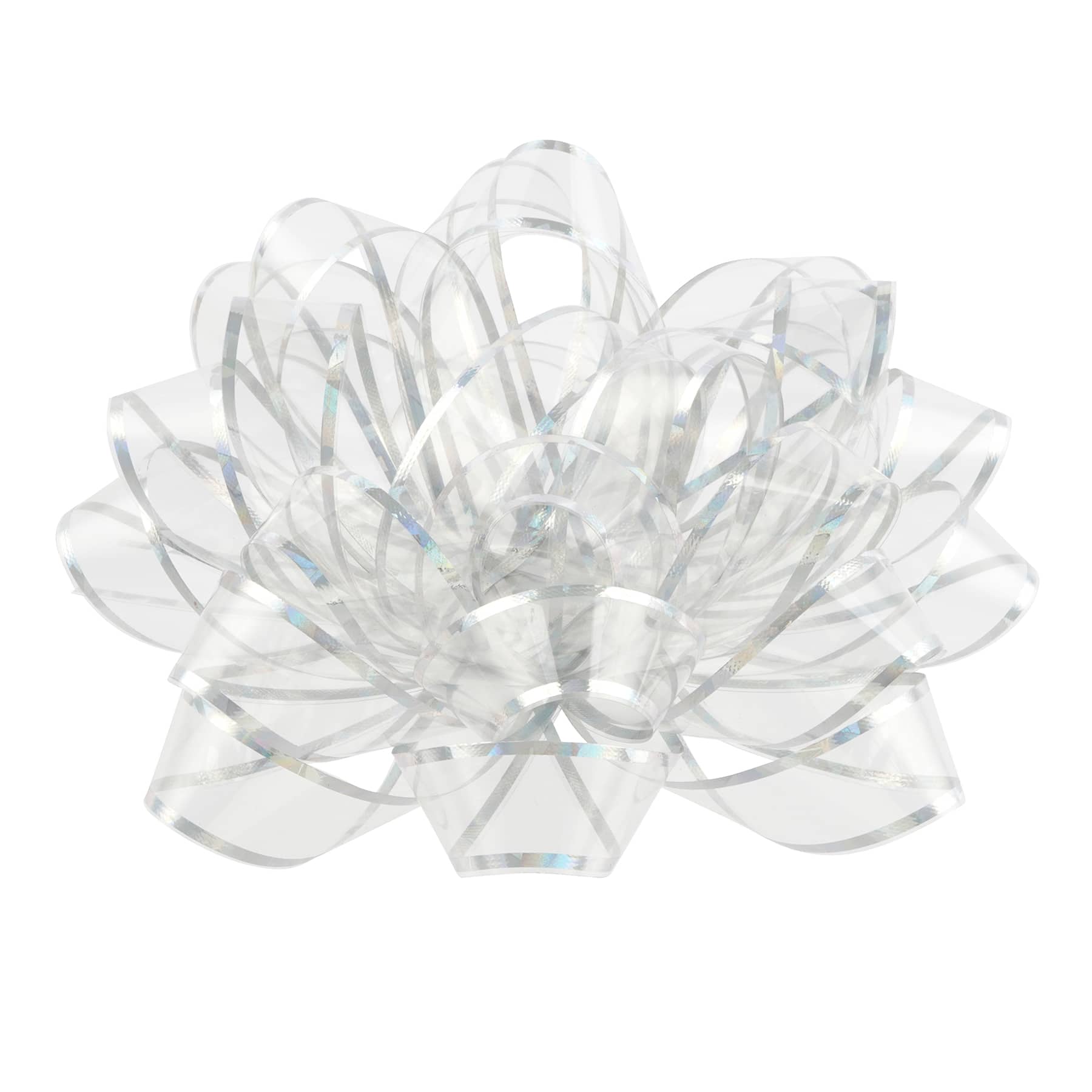 12 Pack: 6" Clear & Silver Trim Gift Bow by Celebrate It™