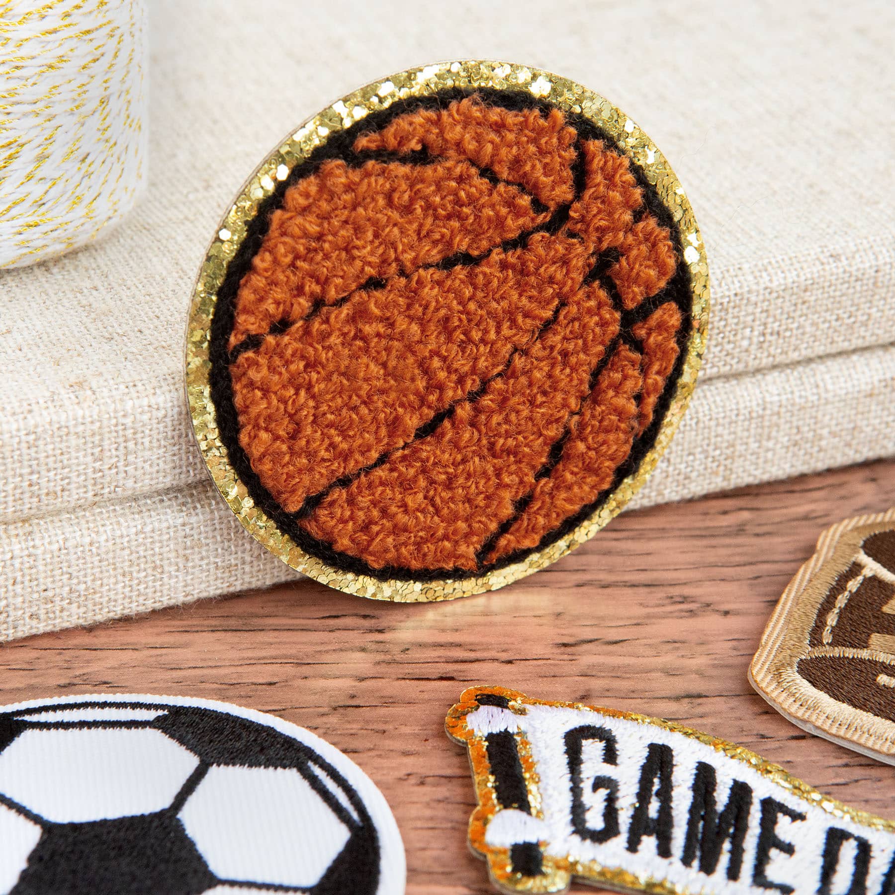 Basketball Embroidered Iron-On & Adhesive Patch by Make Market