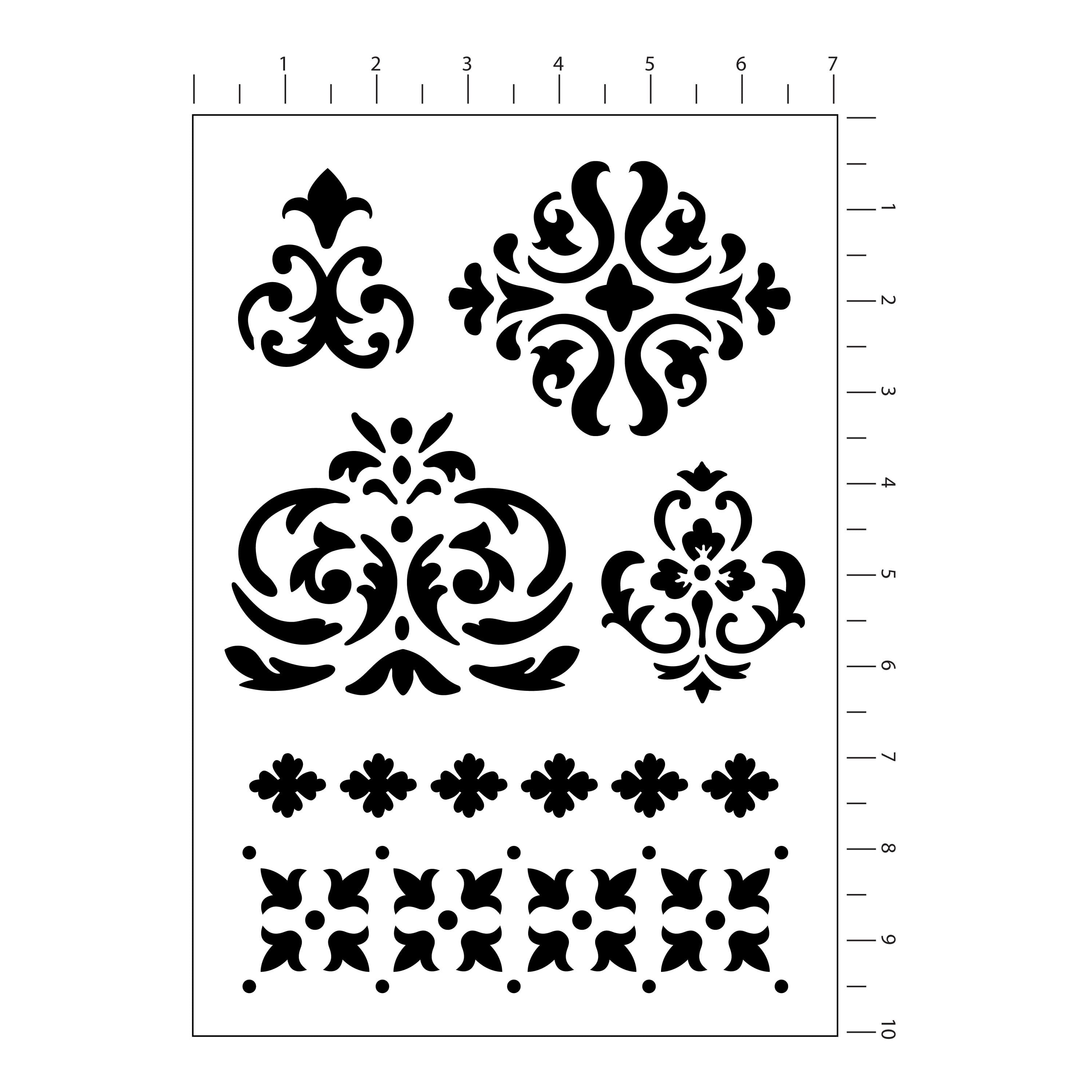 Pattern Icon & Border Stencils, 7" x 10" by Craft Smart®
