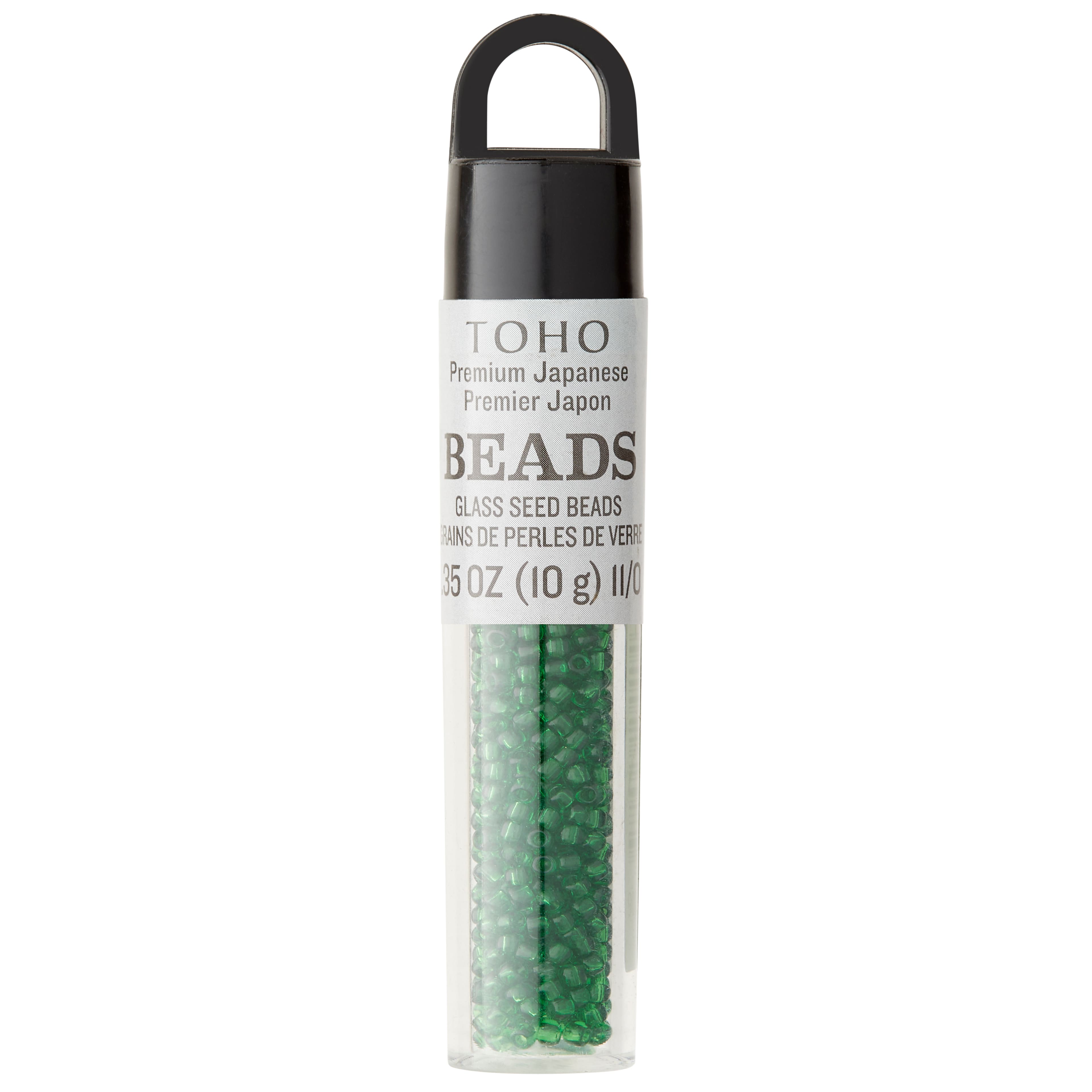 12 Pack: Toho® 11/0 Transparent Green Japanese Glass Seed Beads
