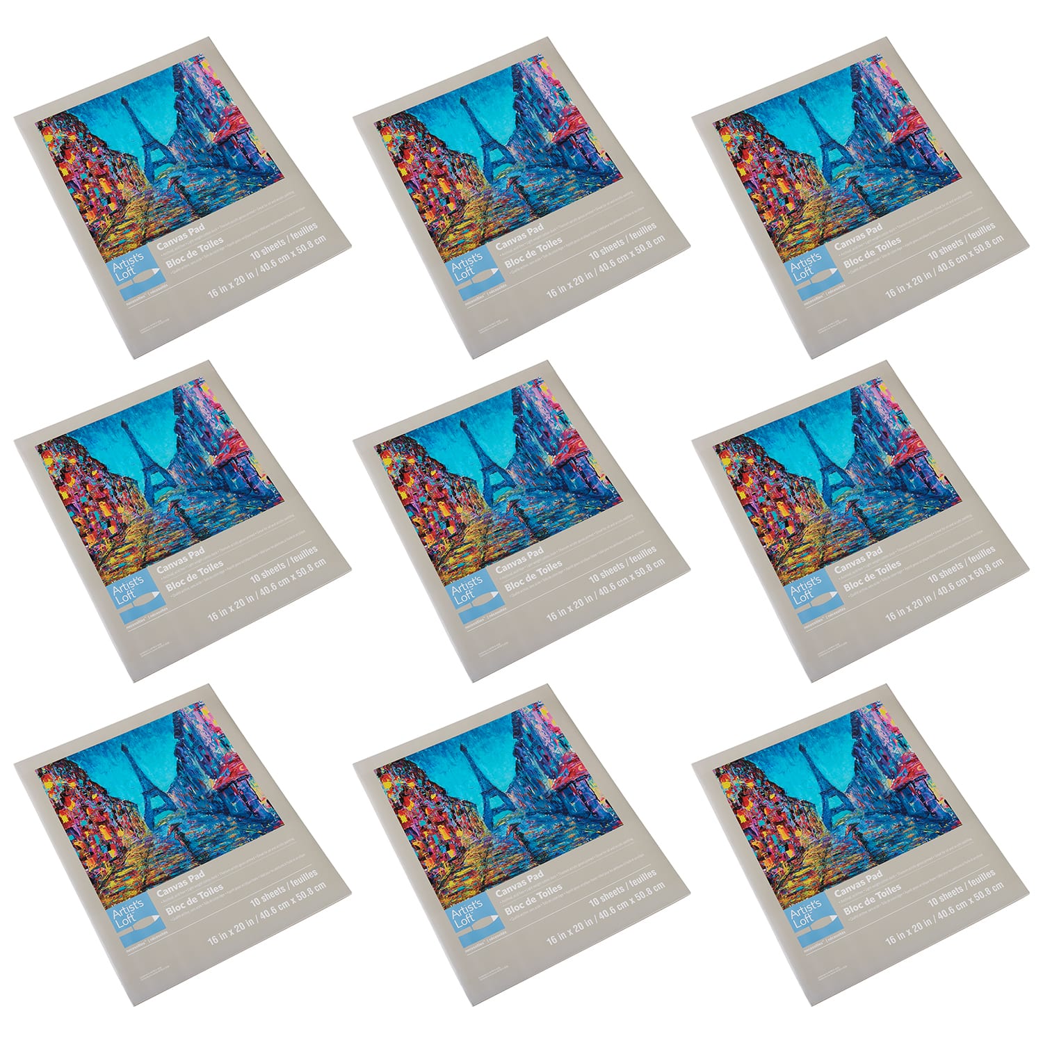 Michaels, 9 Pack: Canvas Pad by Artist's Loft™ Necessities™, 16" x 20" – Category: Bulk Canvas