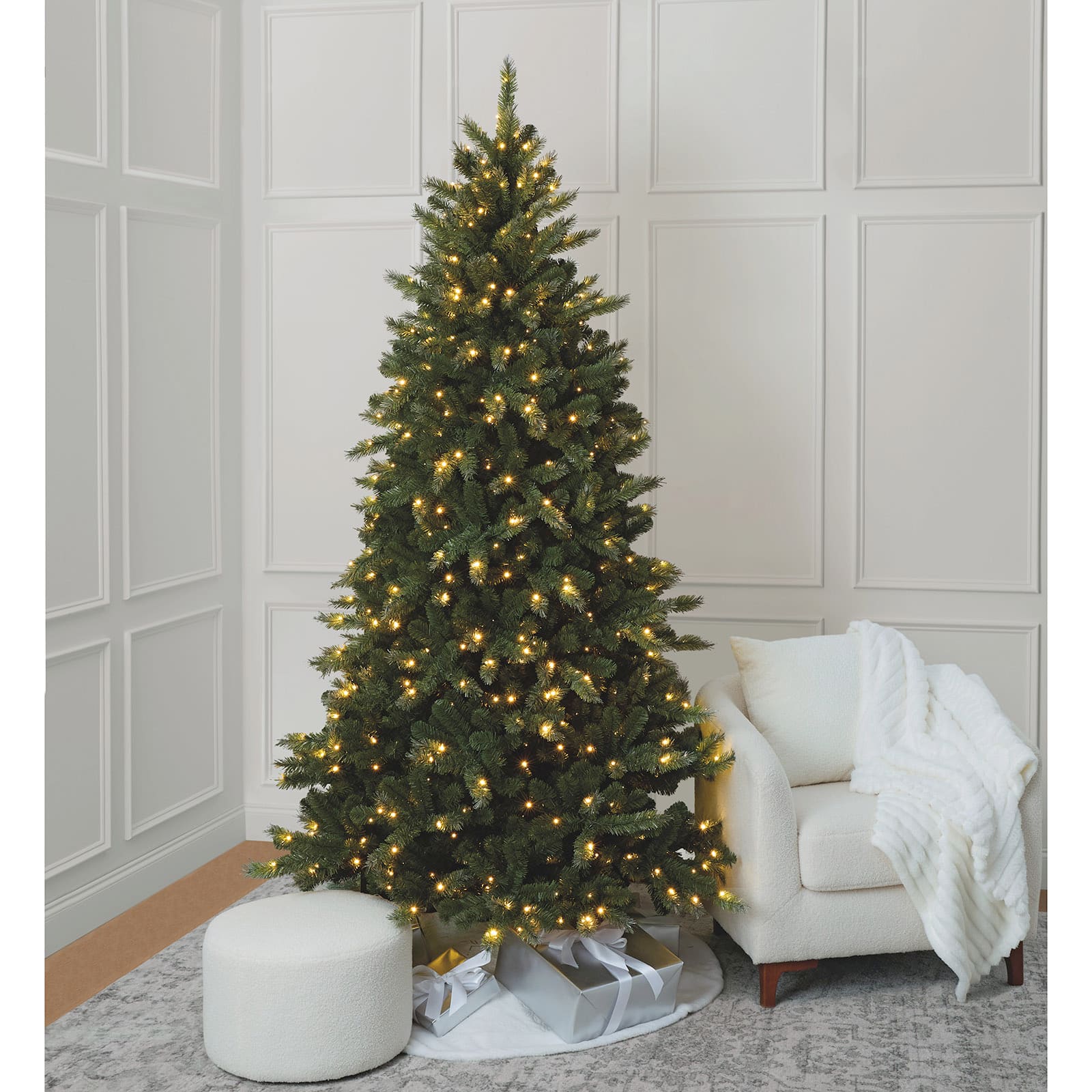 7.5ft. Pre-Lit Preston Pine Artificial Christmas Tree, Warm White Twinkle LED Lights by Ashland®