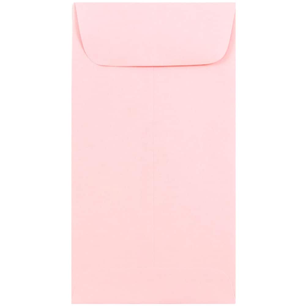 JAM Paper 3.5" x 6.5"  Baby Pink Pastel Coin Business Envelopes, 50ct.