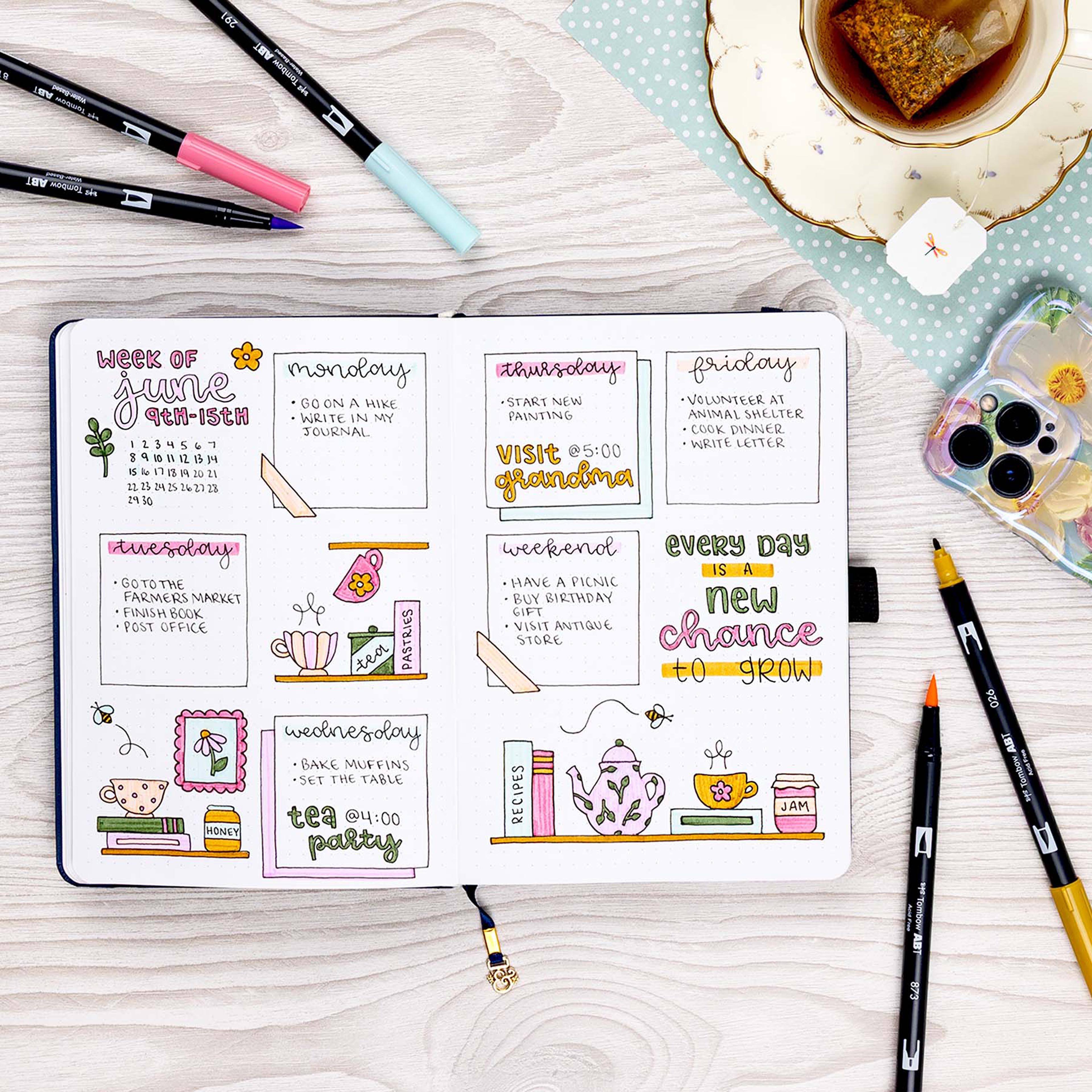 Tombow Teatime Dual Brush Pen Set