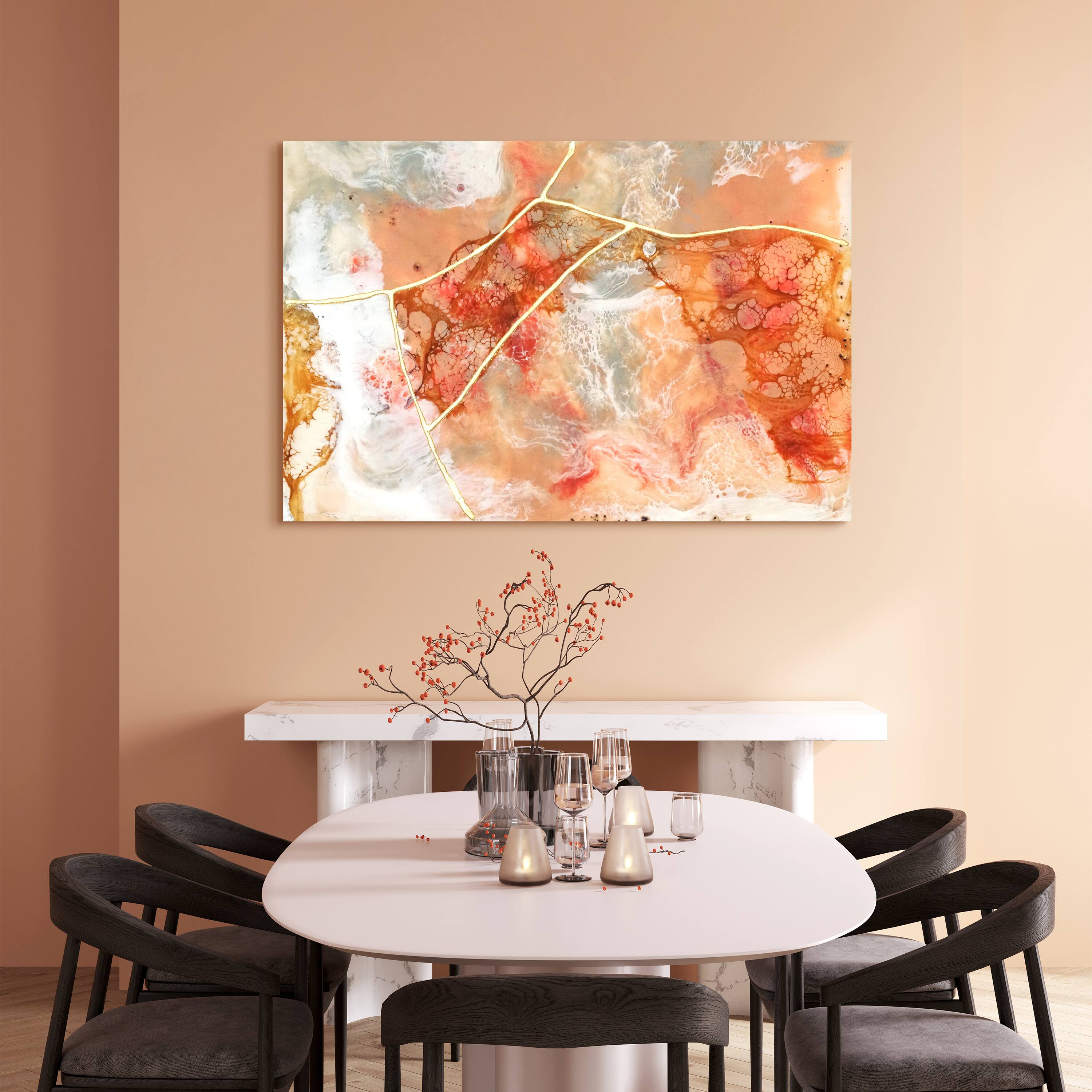 Empire Art Direct 48" x 32" Coral Lace I Frameless Free Floating Printed Tempered Glass Wall Art