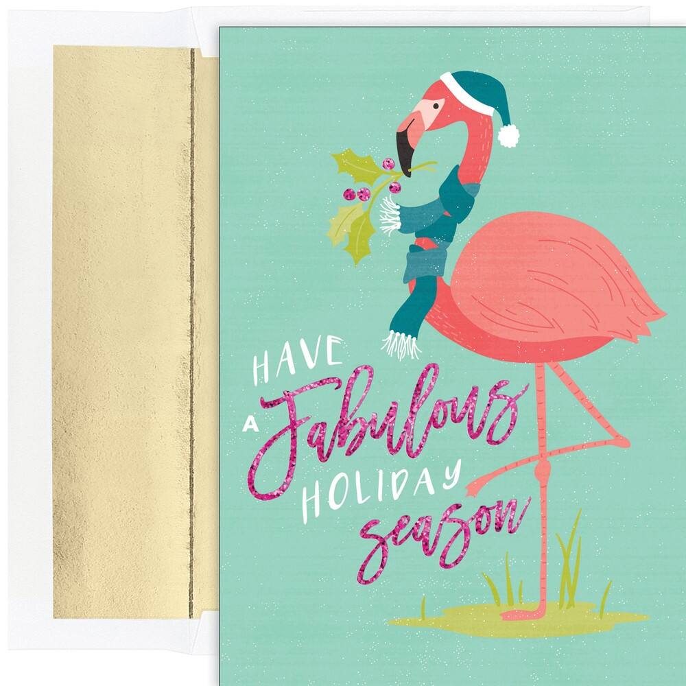 JAM Paper 5" x 7" Fabulous Flamingos Cards & Matching Envelopes Set, 18ct.