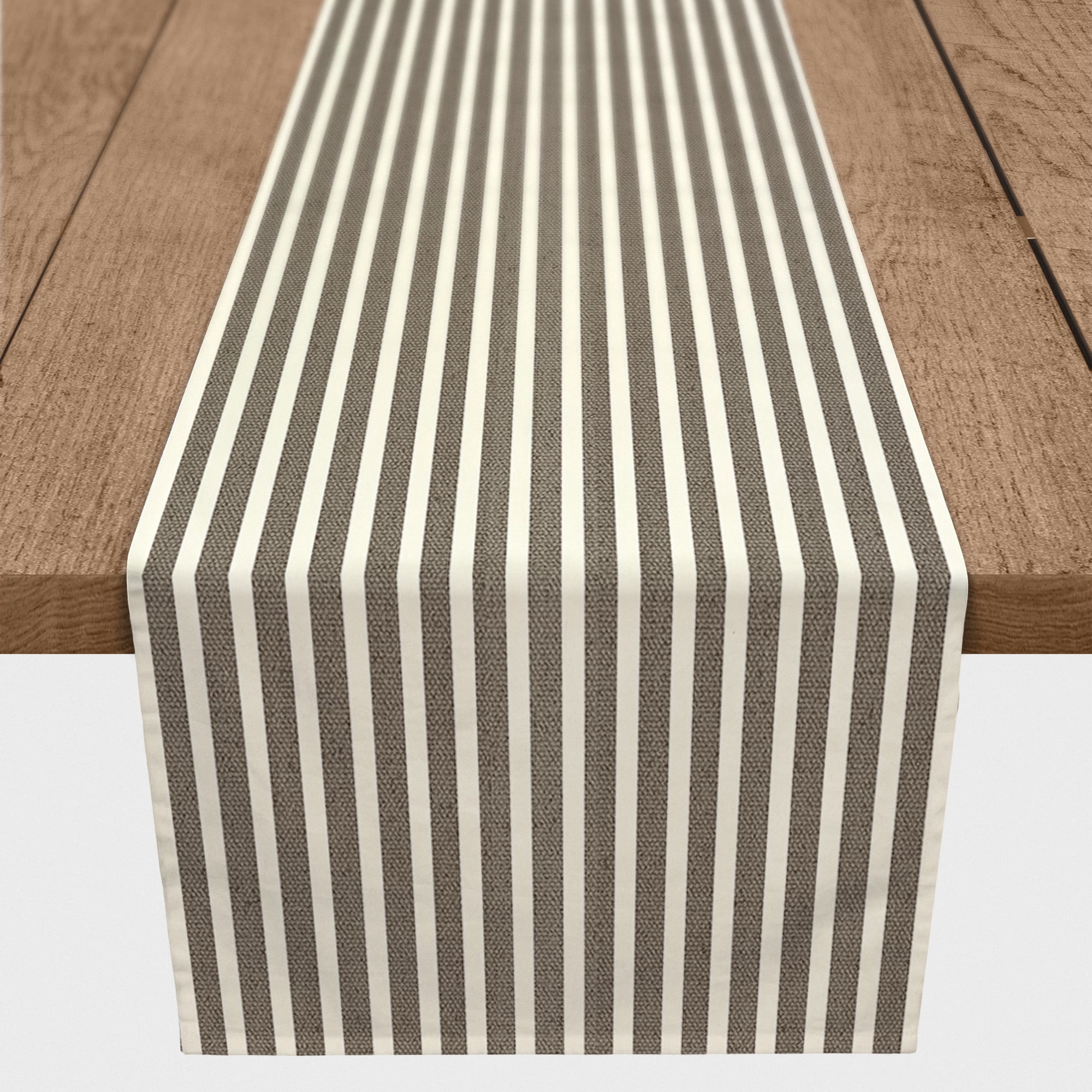 72" Brown Stripes Cotton Twill Table Runner