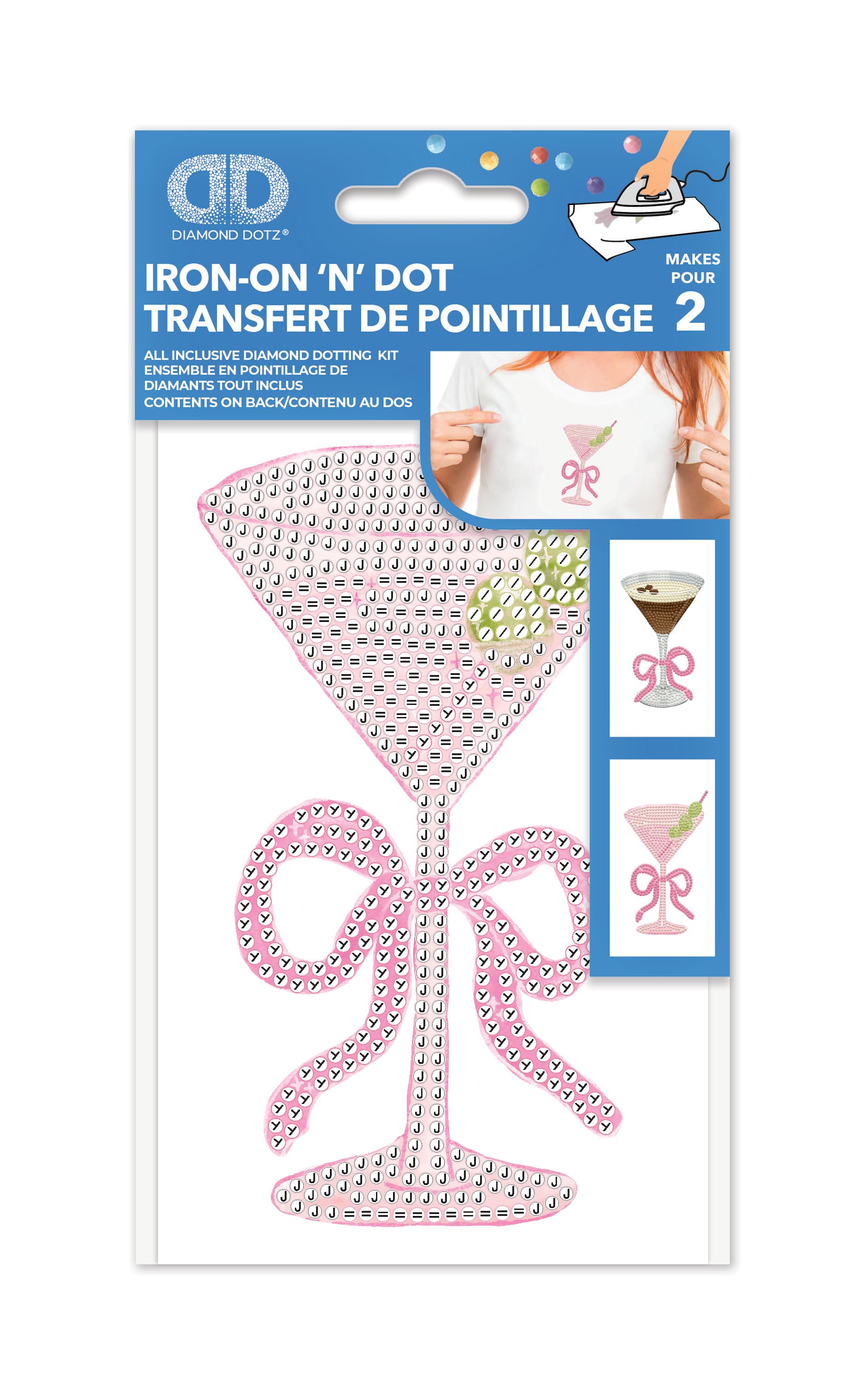 Diamond Dotz® Martini Pair Iron-On 'n' Dot Kit