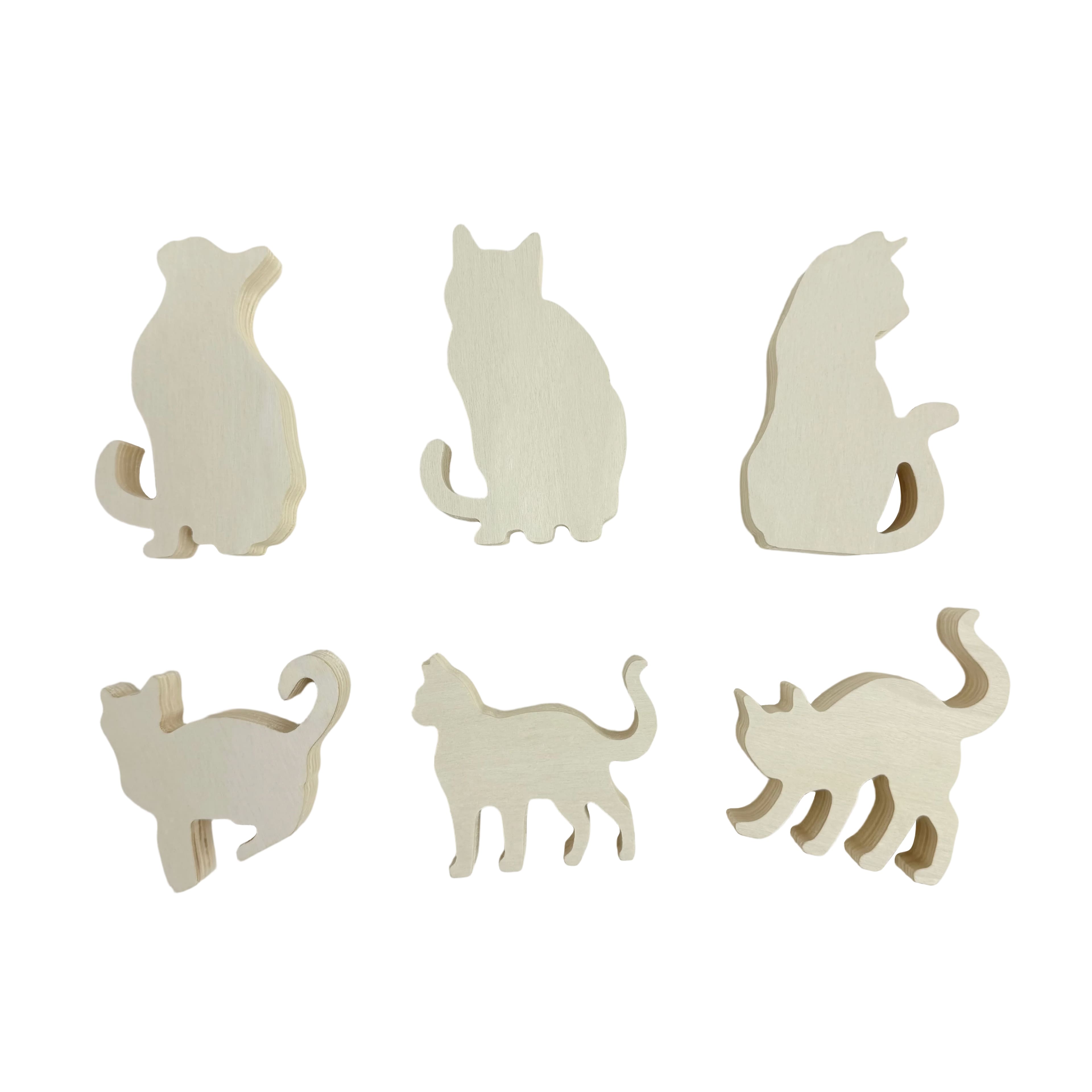 Cats DIY Wood Décor Shapes, 6ct. by Make Market®