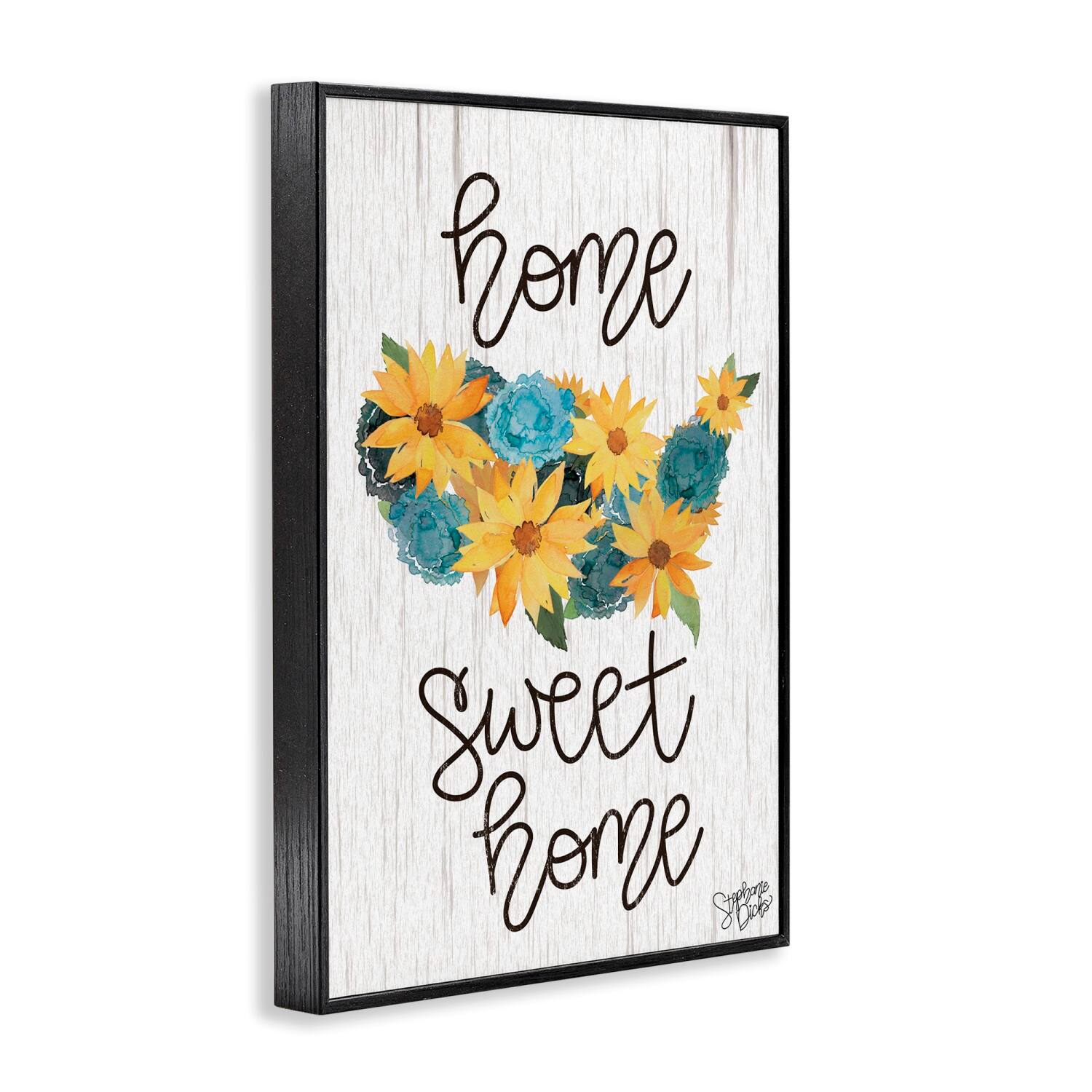 Stupell Industries Floral Americana Phrase Framed Giclee Art