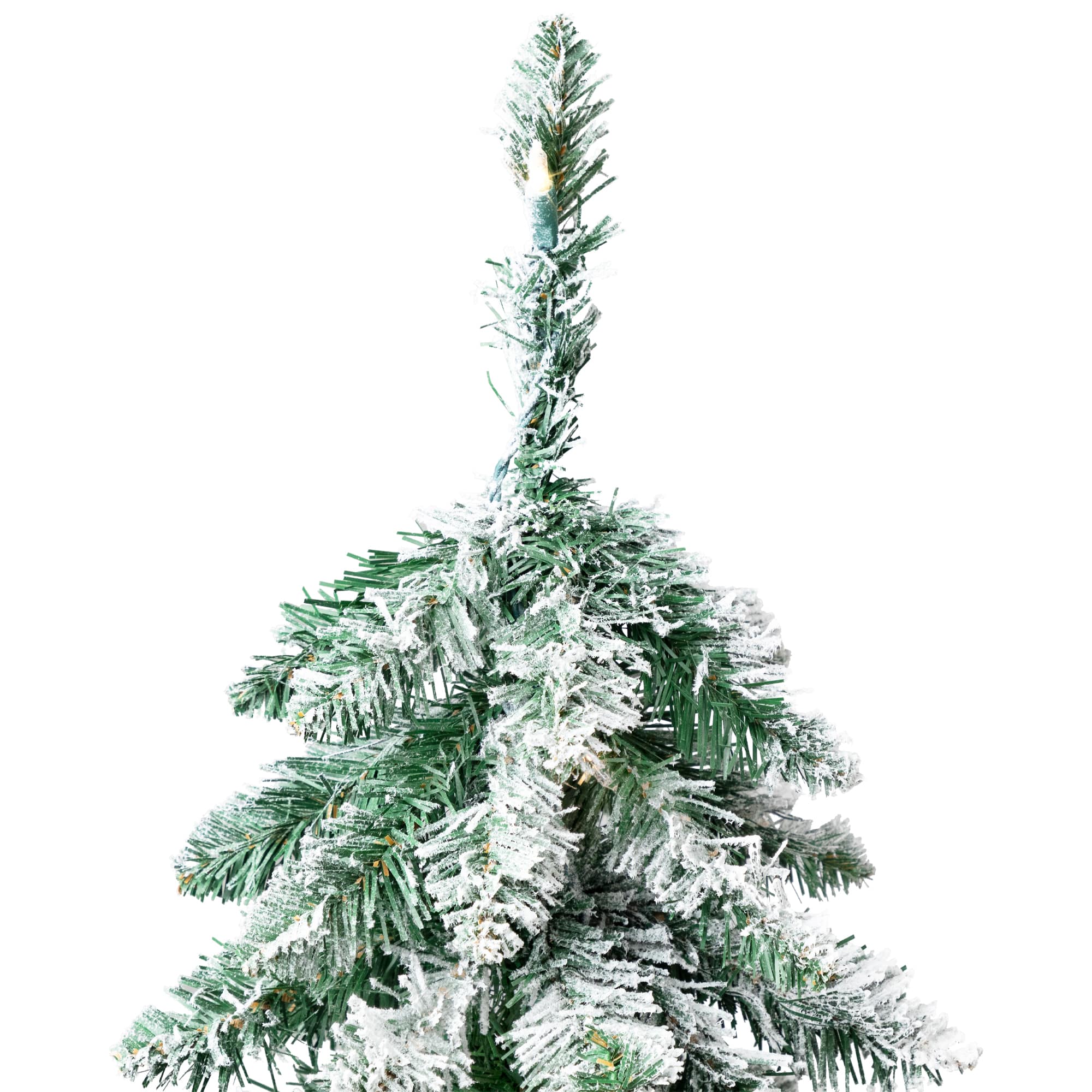 3.5ft. Pre-Lit Flocked Alpine Artificial Christmas Tree, Clear Lights