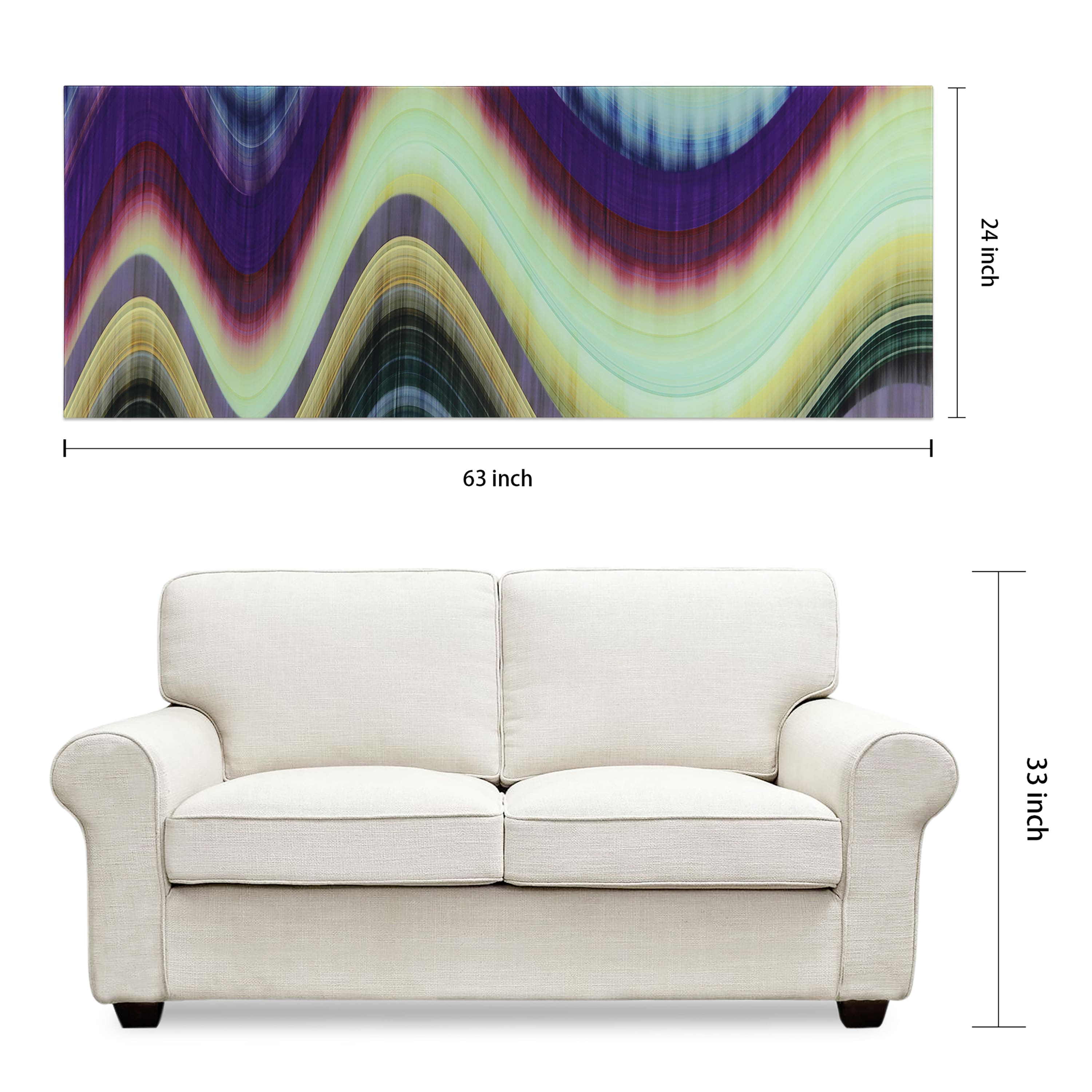 Empire Art Direct 24" x 63" Rumba Abstract 3 Frameless Free Floating Printed Tempered Glass Wall Art
