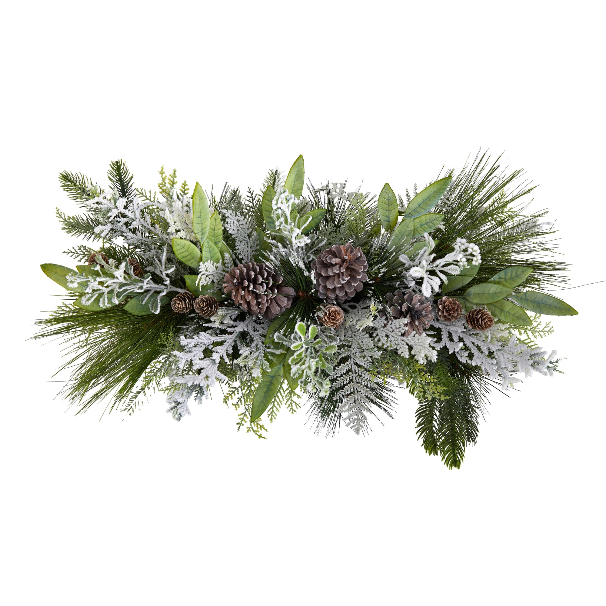 26" Flocked Winter Christmas Arrangement on Board