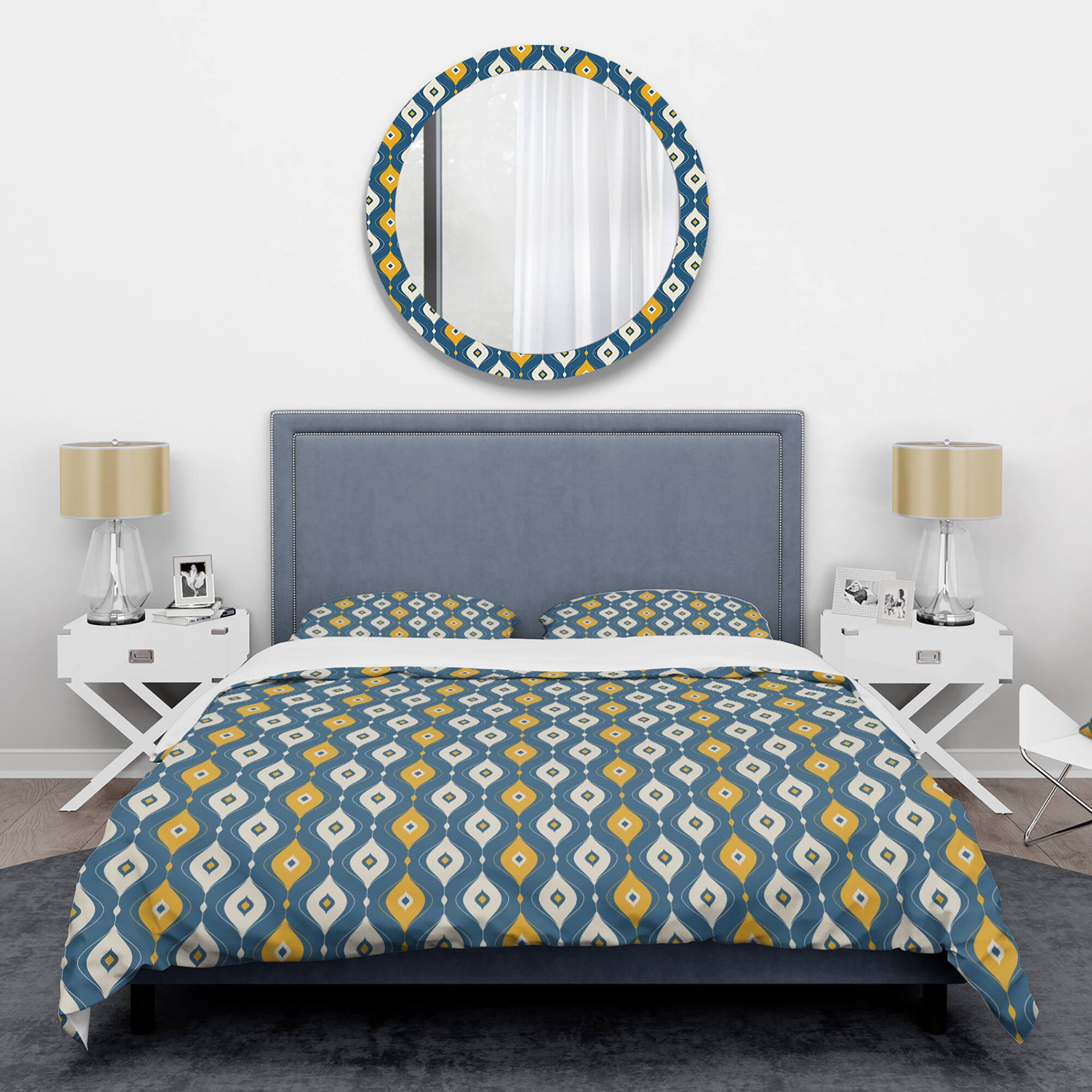 Designart 'Retro Abstract Pattern II' Mid-Century Duvet Cover Set