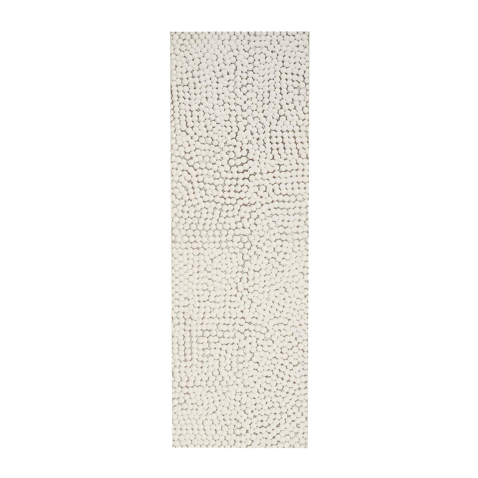 48" x 16" White Geometric Handmade Abstract Spotted Panel Wall Décor