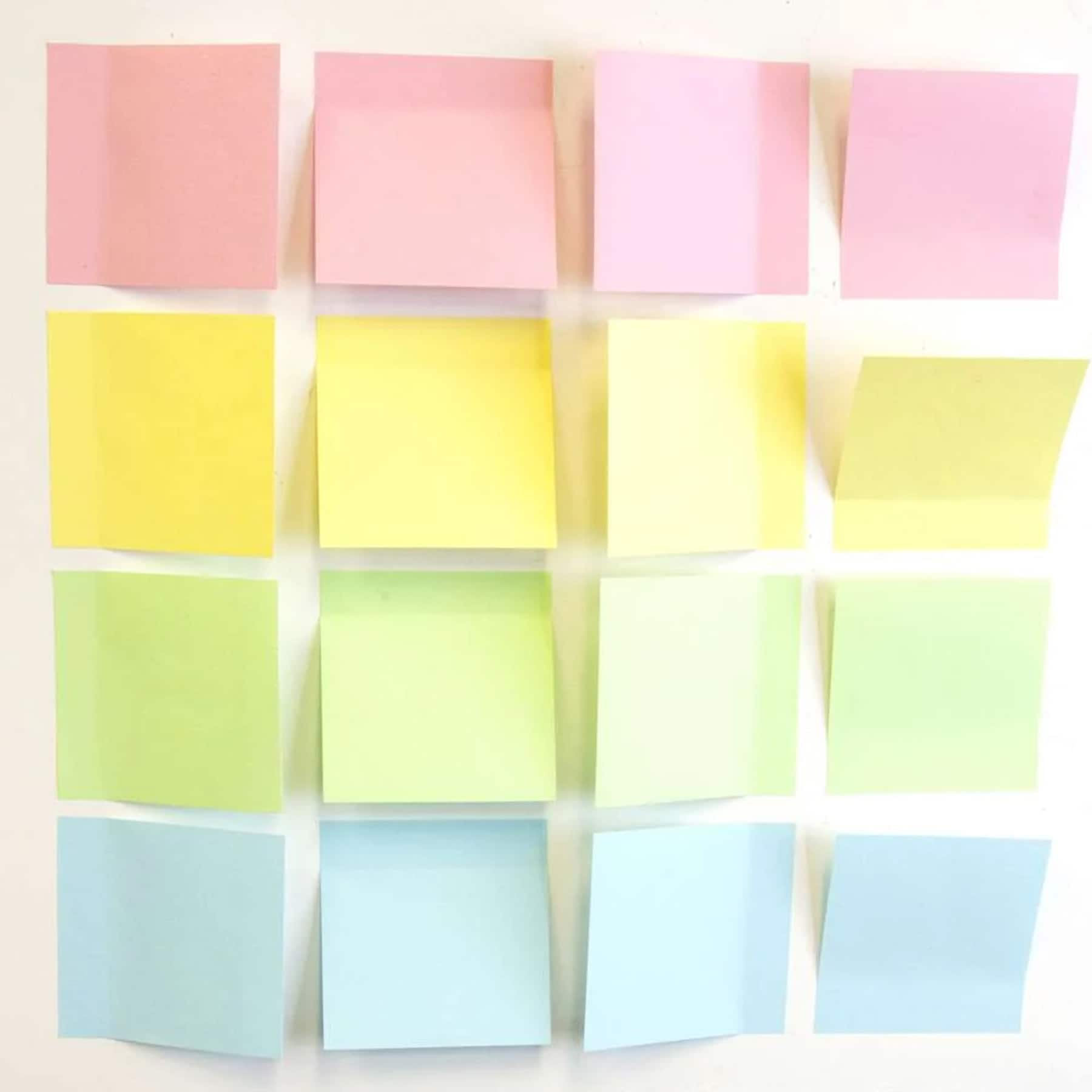 BAZIC Products® 3" x 3" Assorted Sticky Notepads, 12 Packs of 100