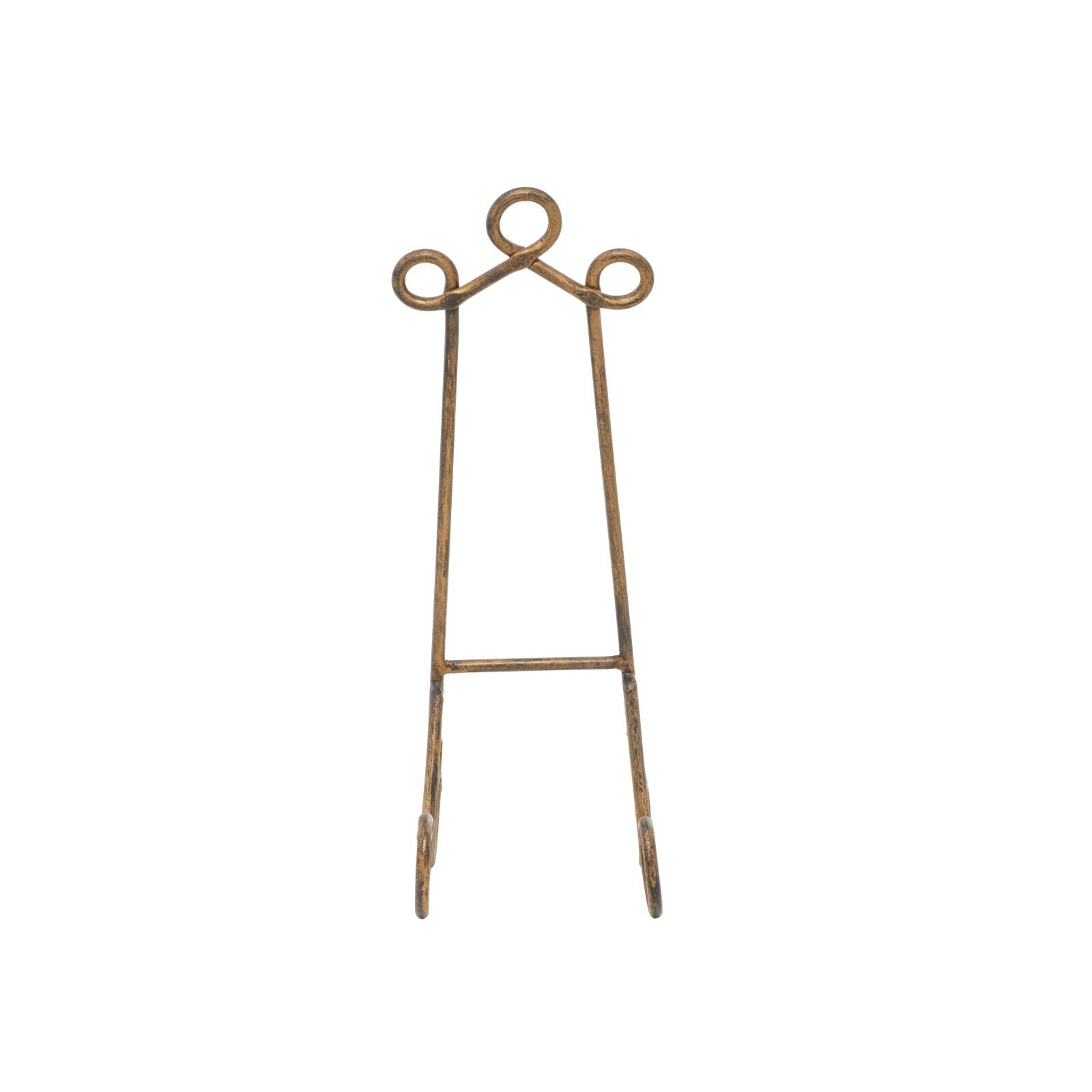 Traditional Scrolling Gold Metal Easel, 19" x 7" x 10"