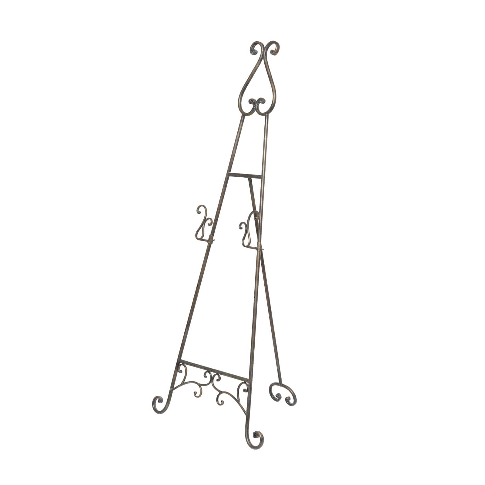 55" Bronze Metal Adjustable Display Stand Scroll Easel