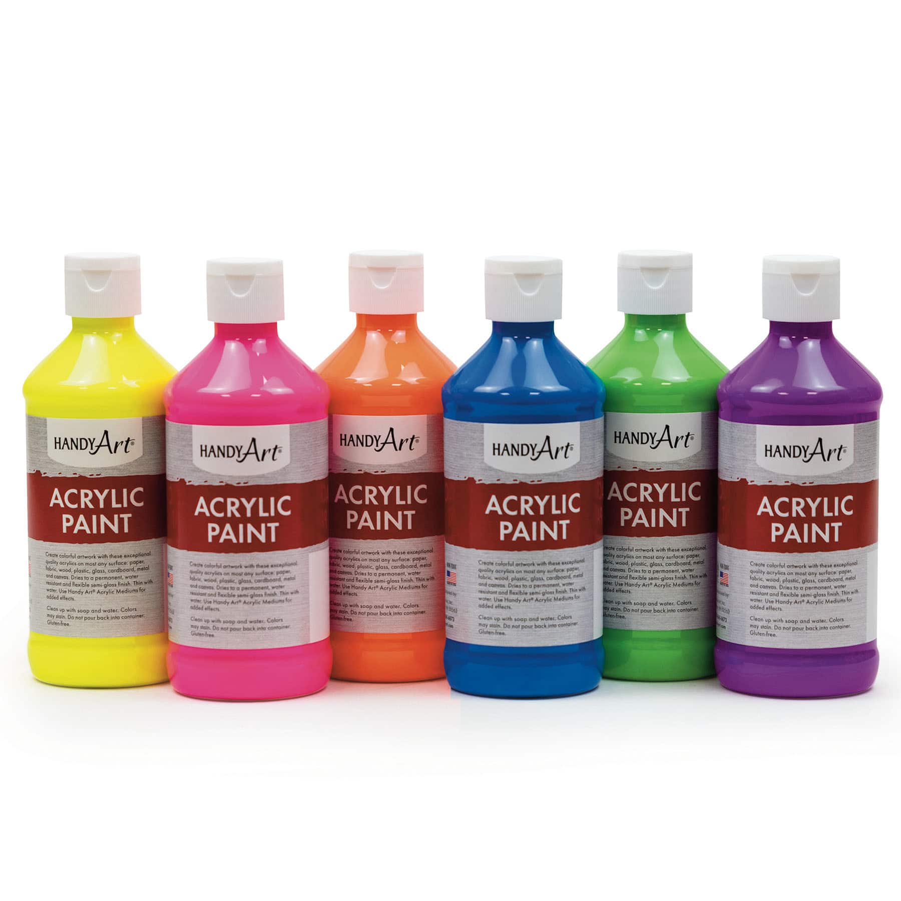 Handy Art® 8oz. 6 Fluorescent Color Acrylic Paint Set